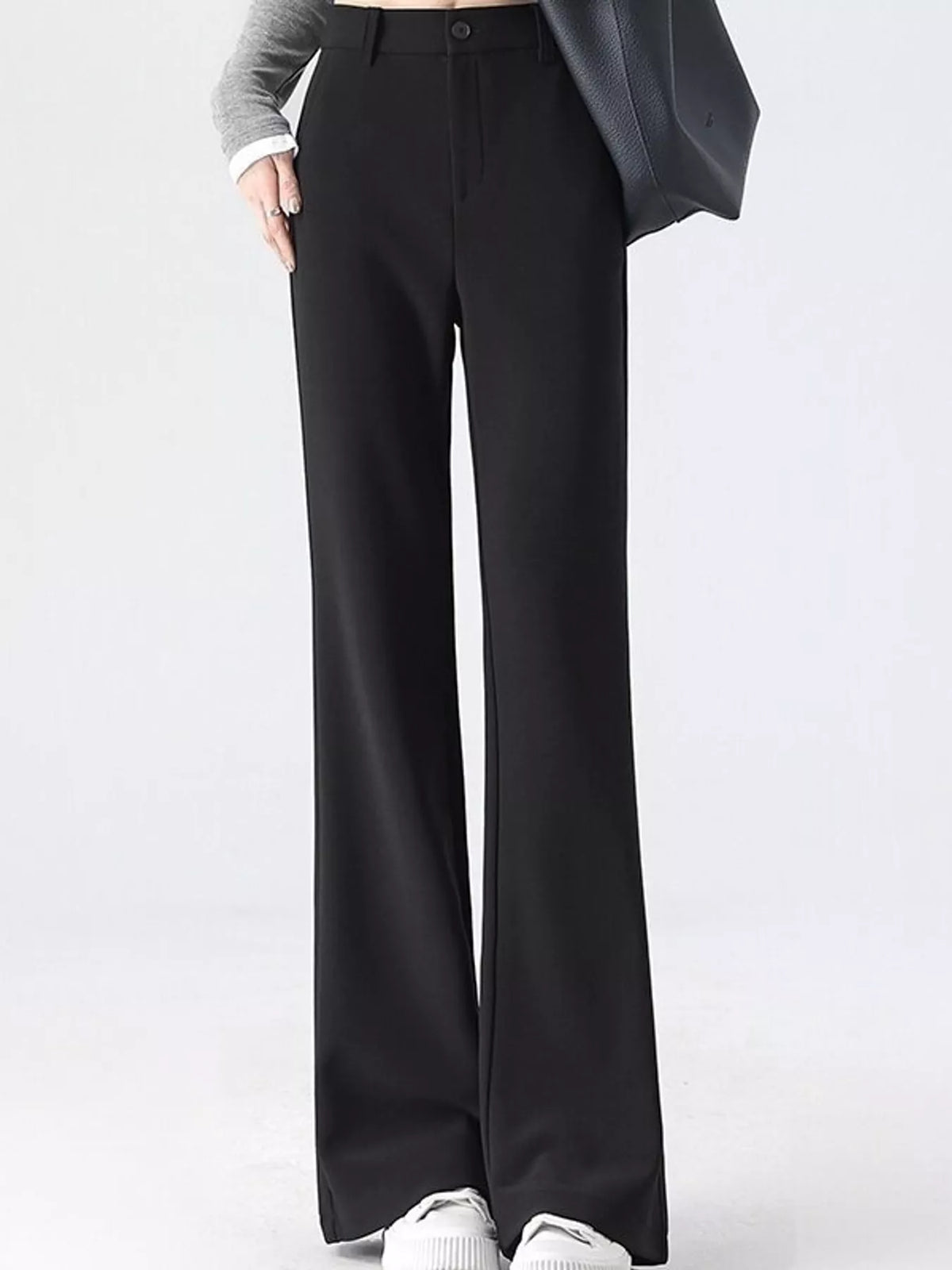 High-Waisted Straight-Leg Pants, Plus Size