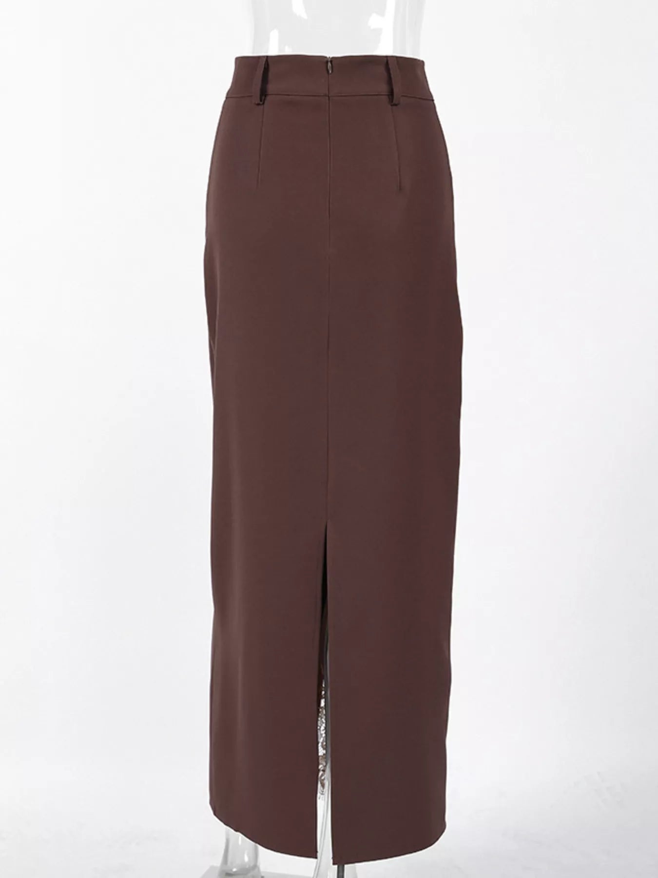Lace-Trimmed Slit A-Line Skirt