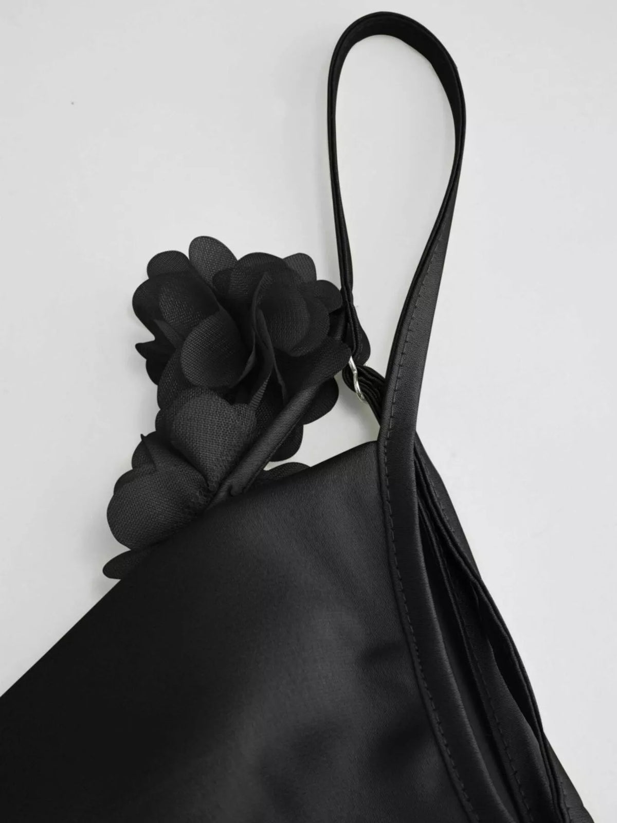 Cowl Neck Satin Maxi Dress in Black