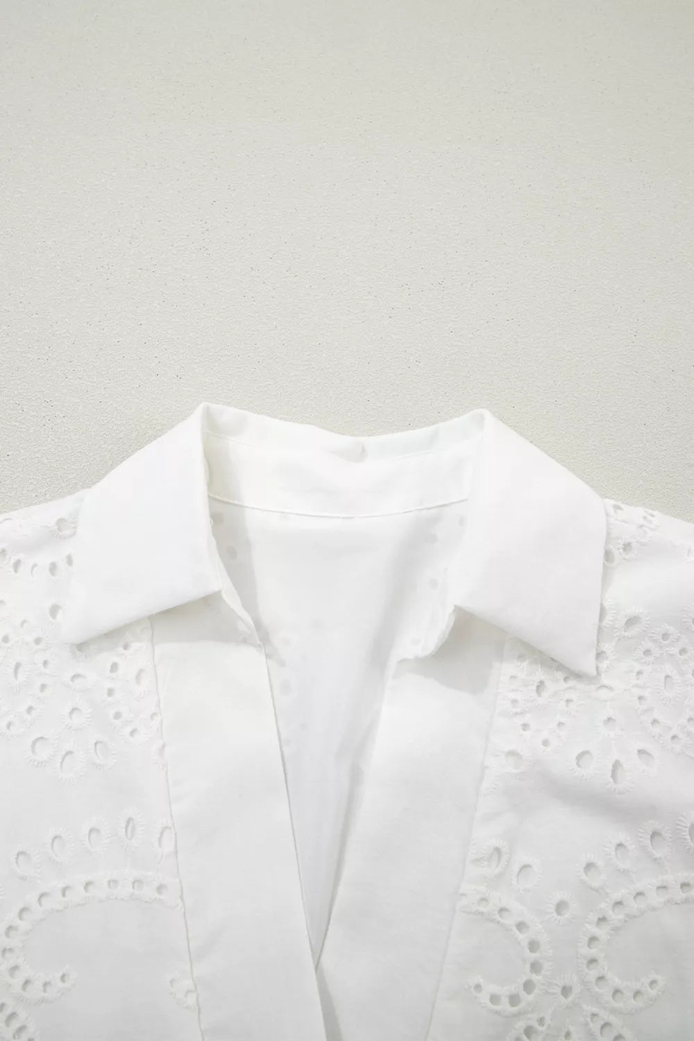 Eyelet Embroidered T-Shirt Mini Dress in White