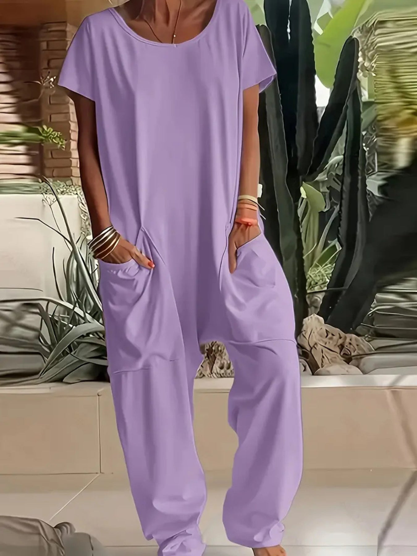 Loose Fit Wide Leg Jumpsuit