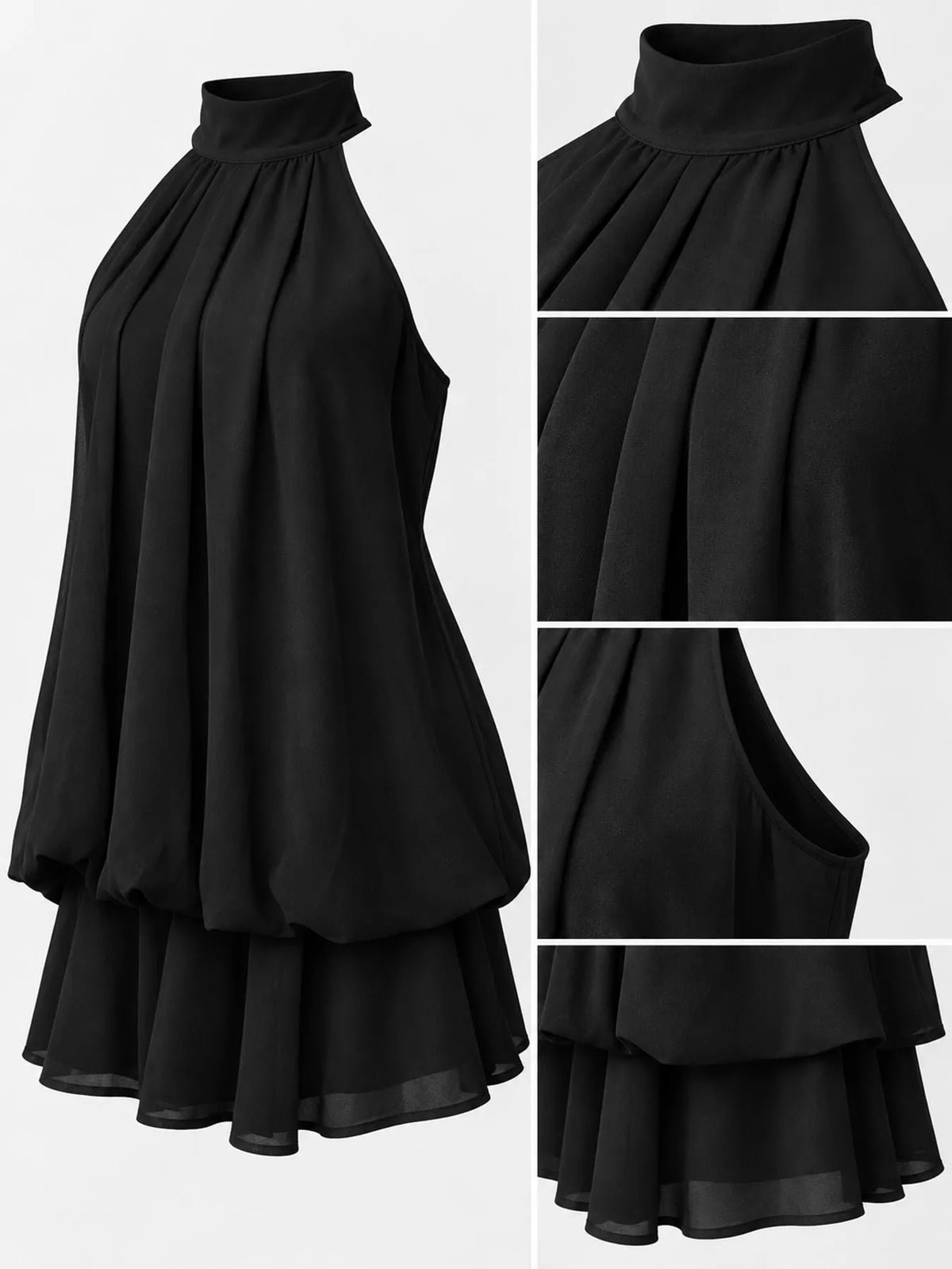 Halter Neck Ruched Mini Dress