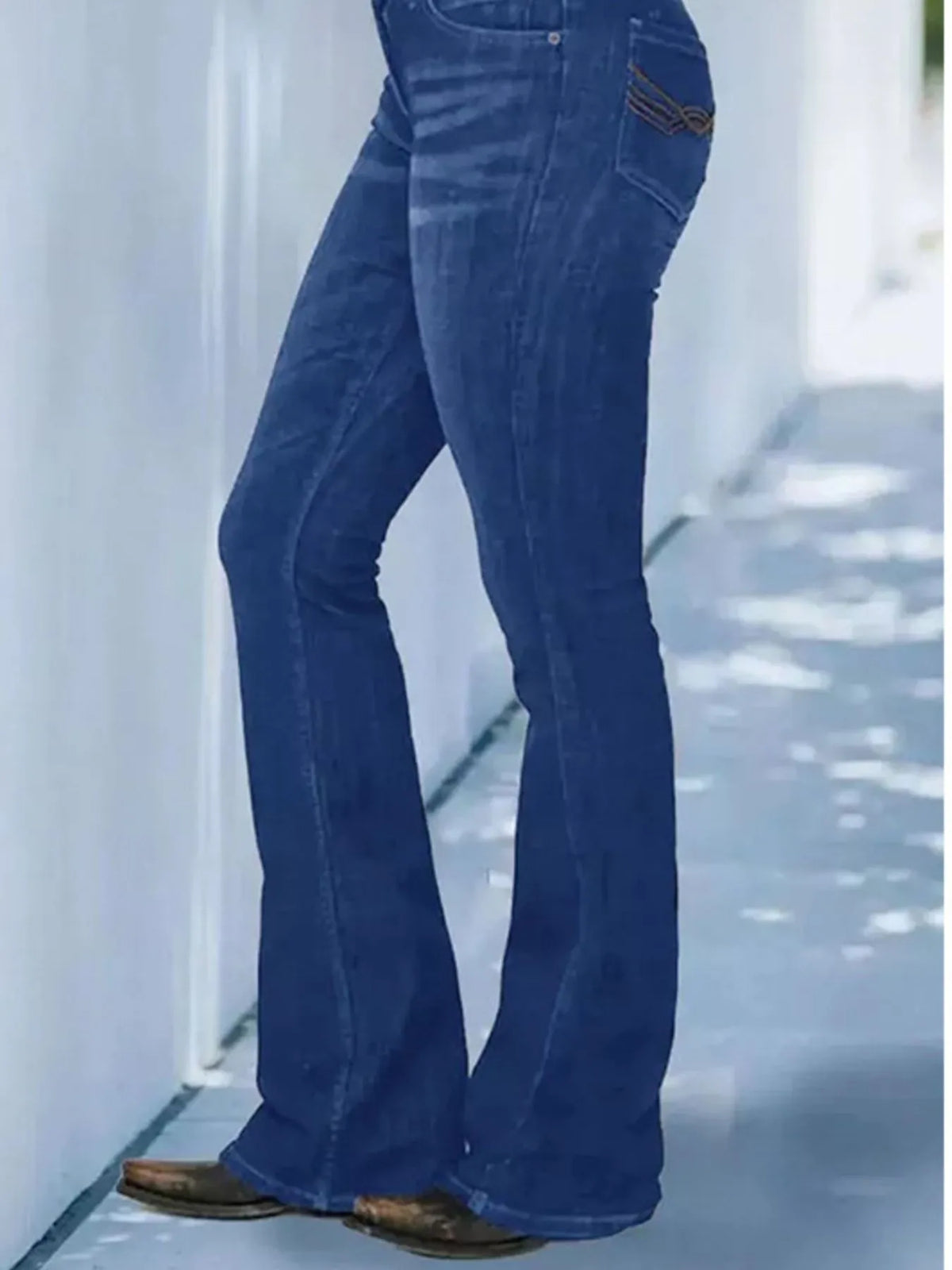 Full Size Wash Flare Jeans with Pockets