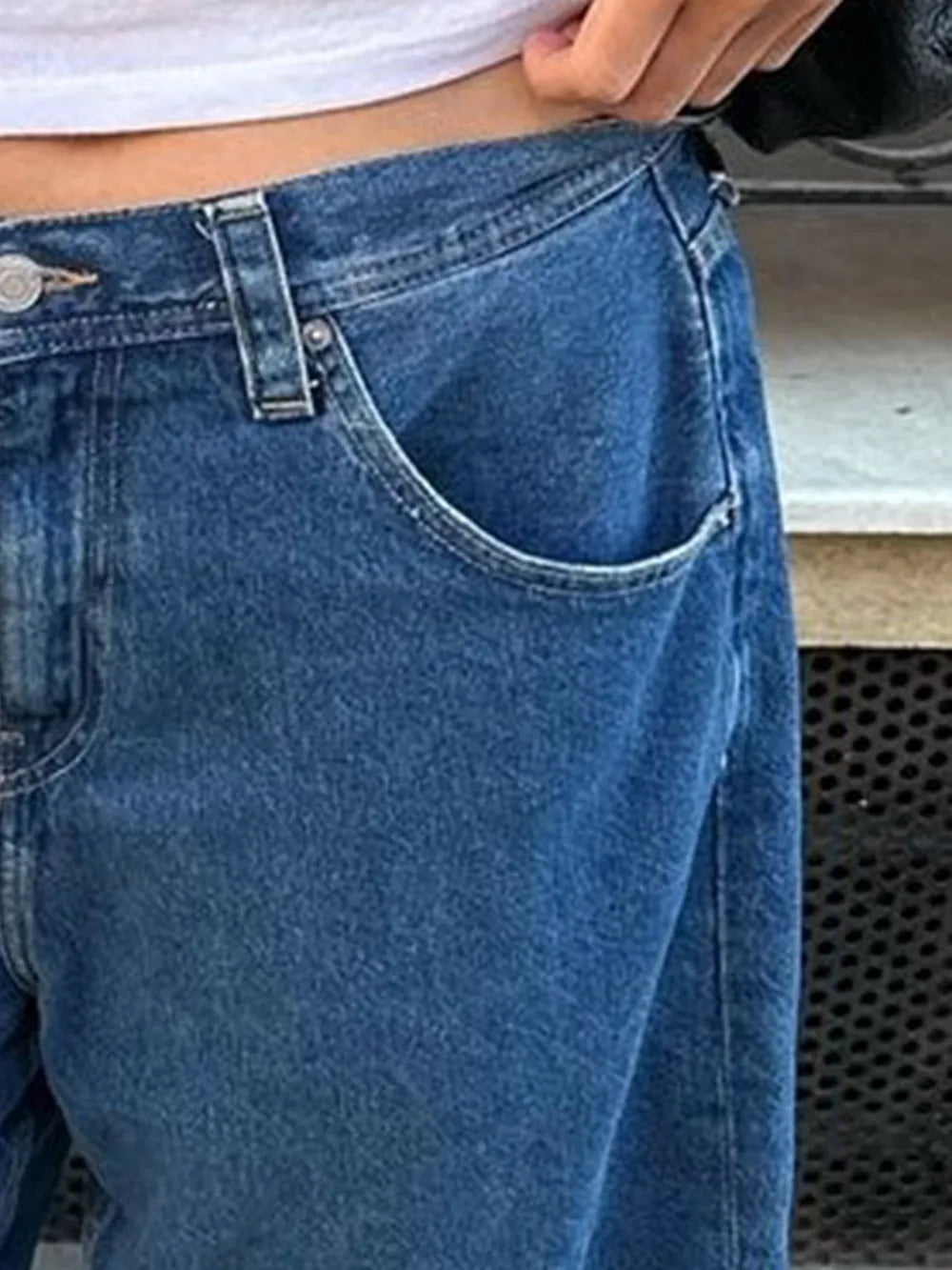 High Waist Denim Shorts in Dusty Blue or Navy by Y.Y@Denim