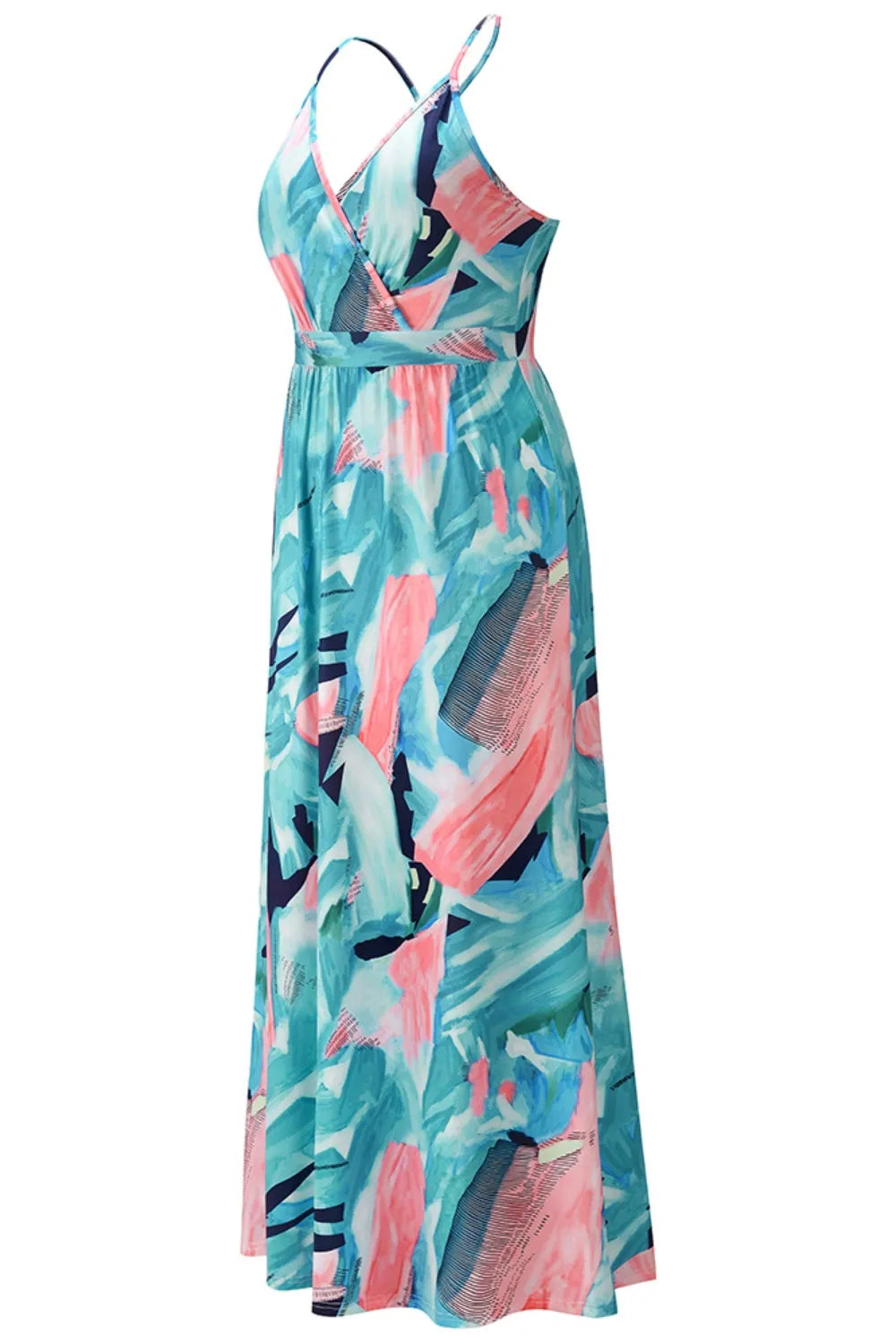 Crisscross Surplice Printed Cami Dress