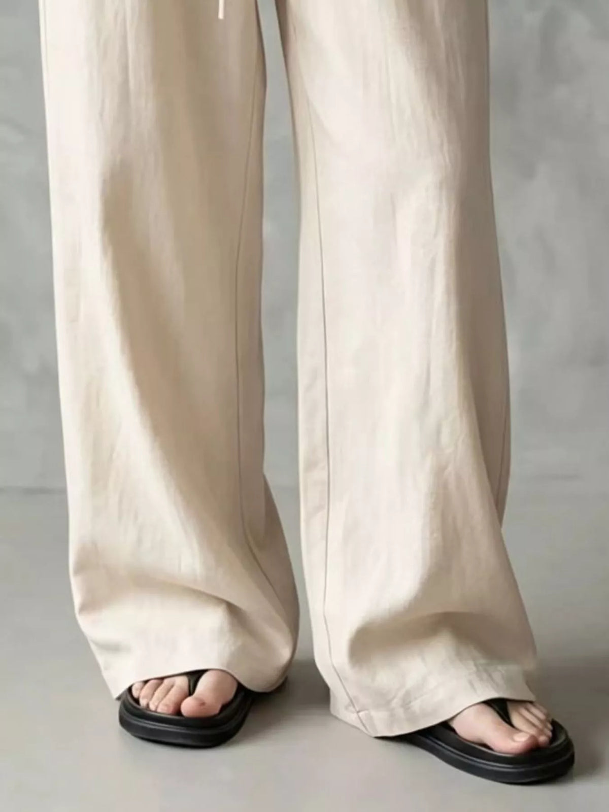 Drawstring Wide-Leg Pants