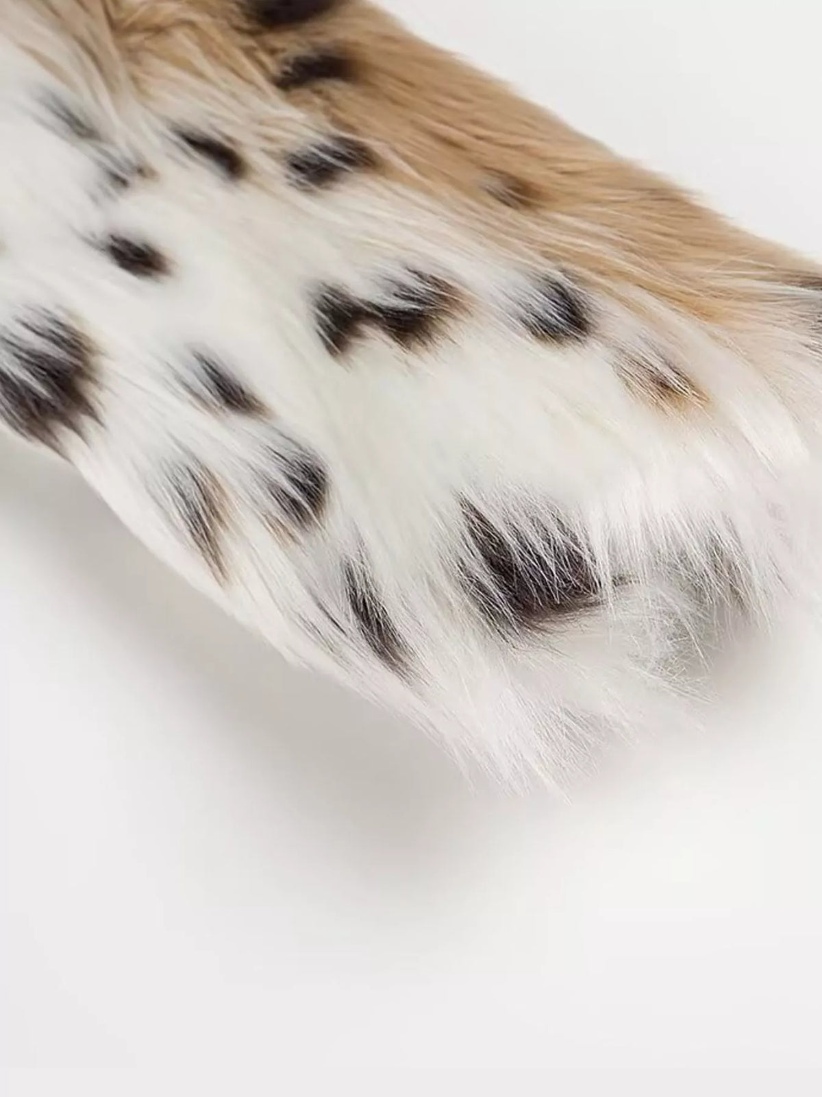 Faux Fur Leopard Turtleneck Jacket in As Pictured
