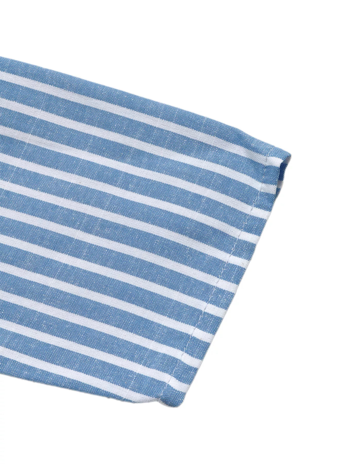 Striped Ruched Mini Dress in Blue