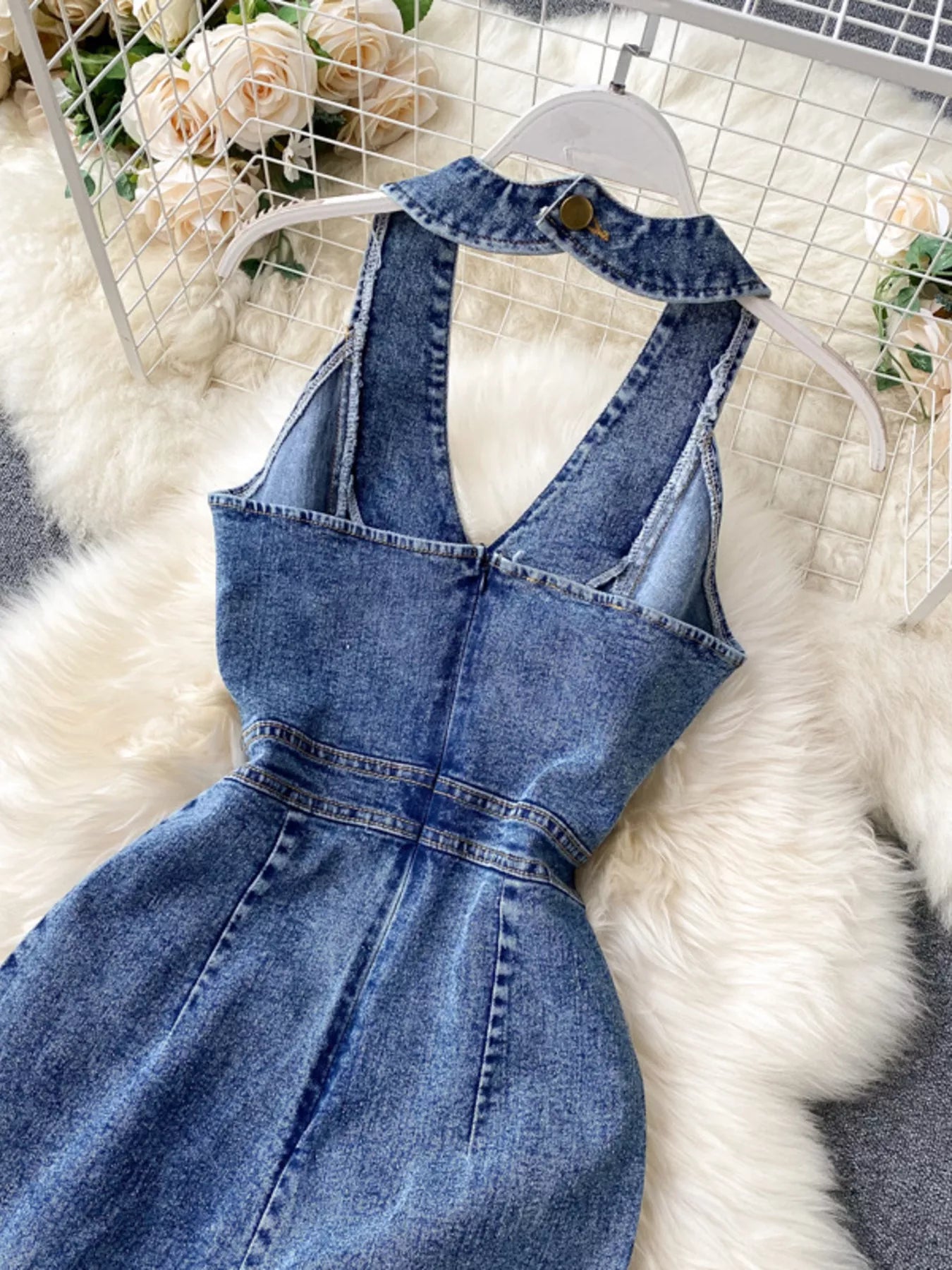 Halter Split Wide Leg Jumpsuit