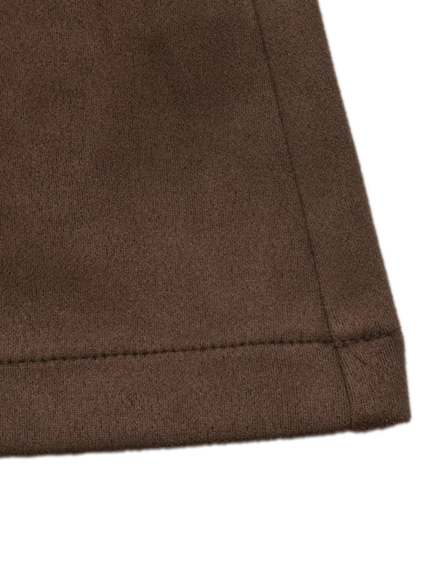 Button-Front Long Sleeve Blazer Dress in Coffee Brown