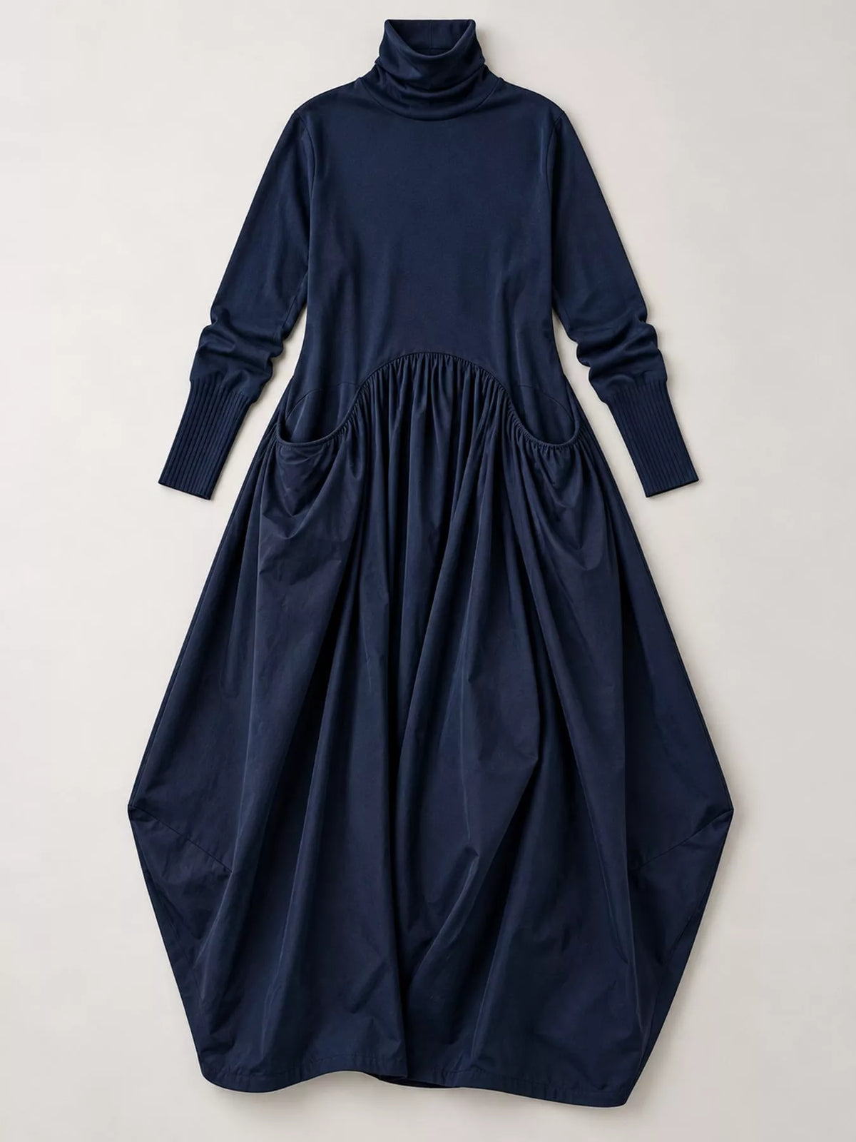 Turtleneck Long-Sleeve Maxi Dress