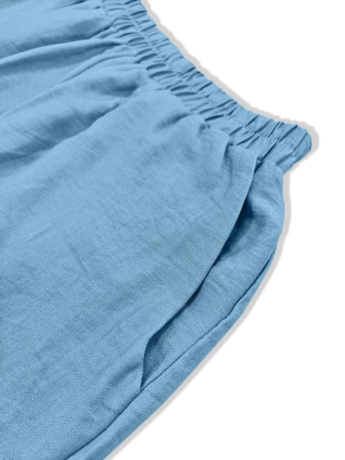 Floral Wide Leg Pants in Sky Blue