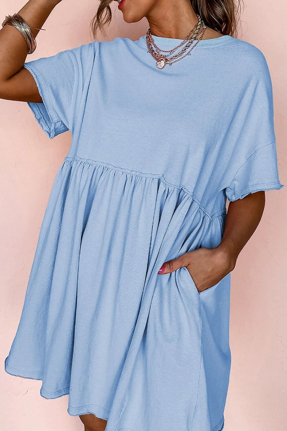 Round Neck Half Sleeve Tee Dress