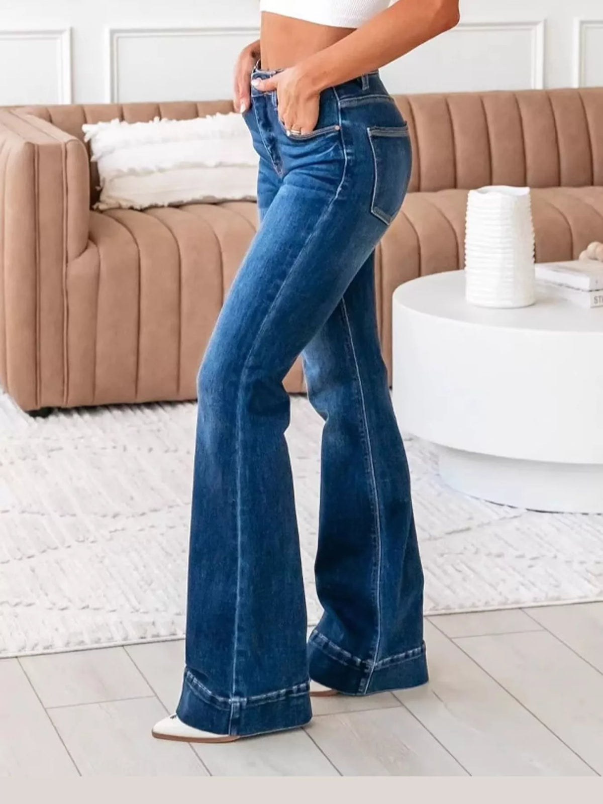 High-Rise Flare Leg Jeans