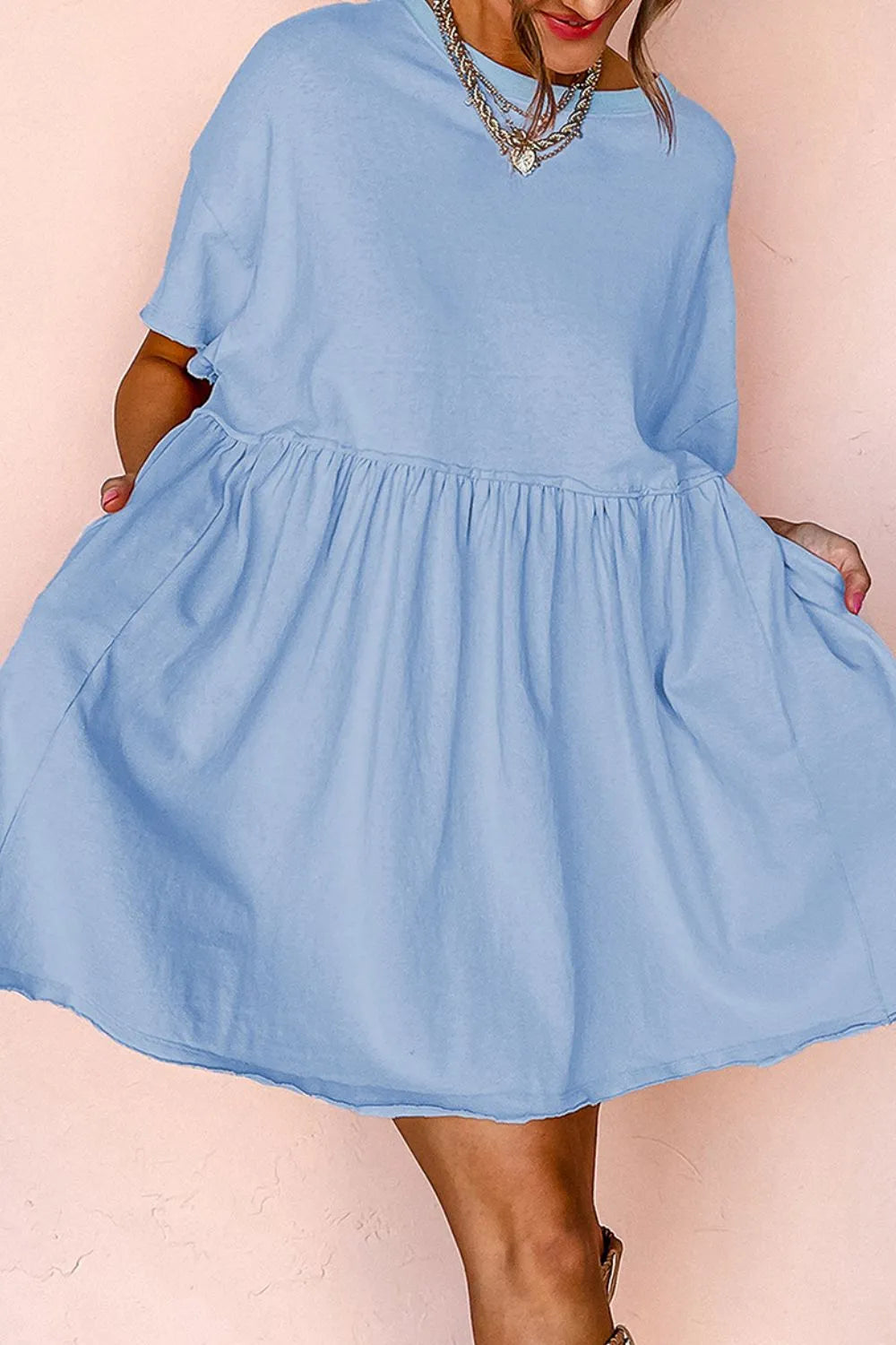 Round Neck Half Sleeve Tee Dress