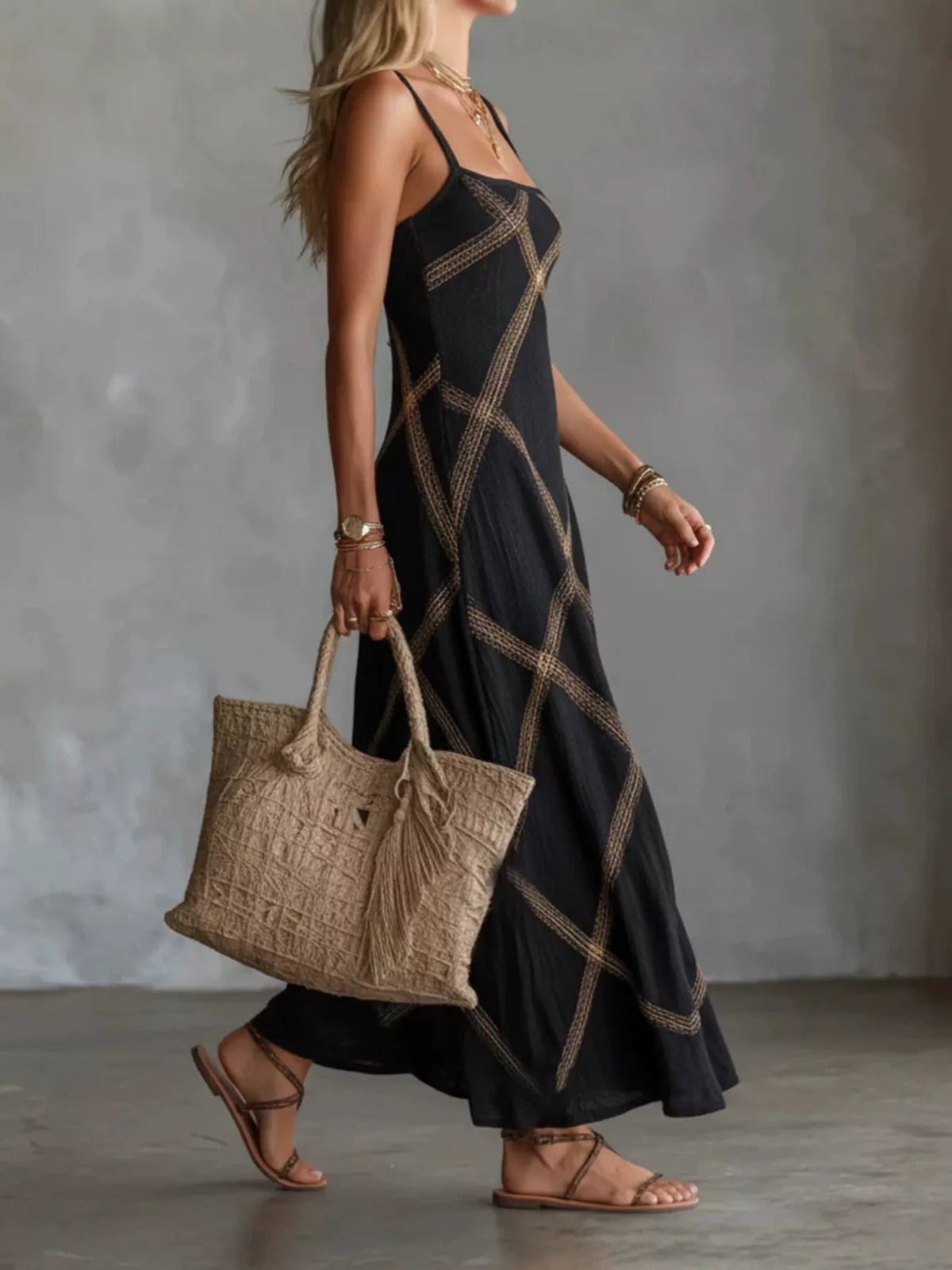 Square Neck Plus Size Maxi Dress