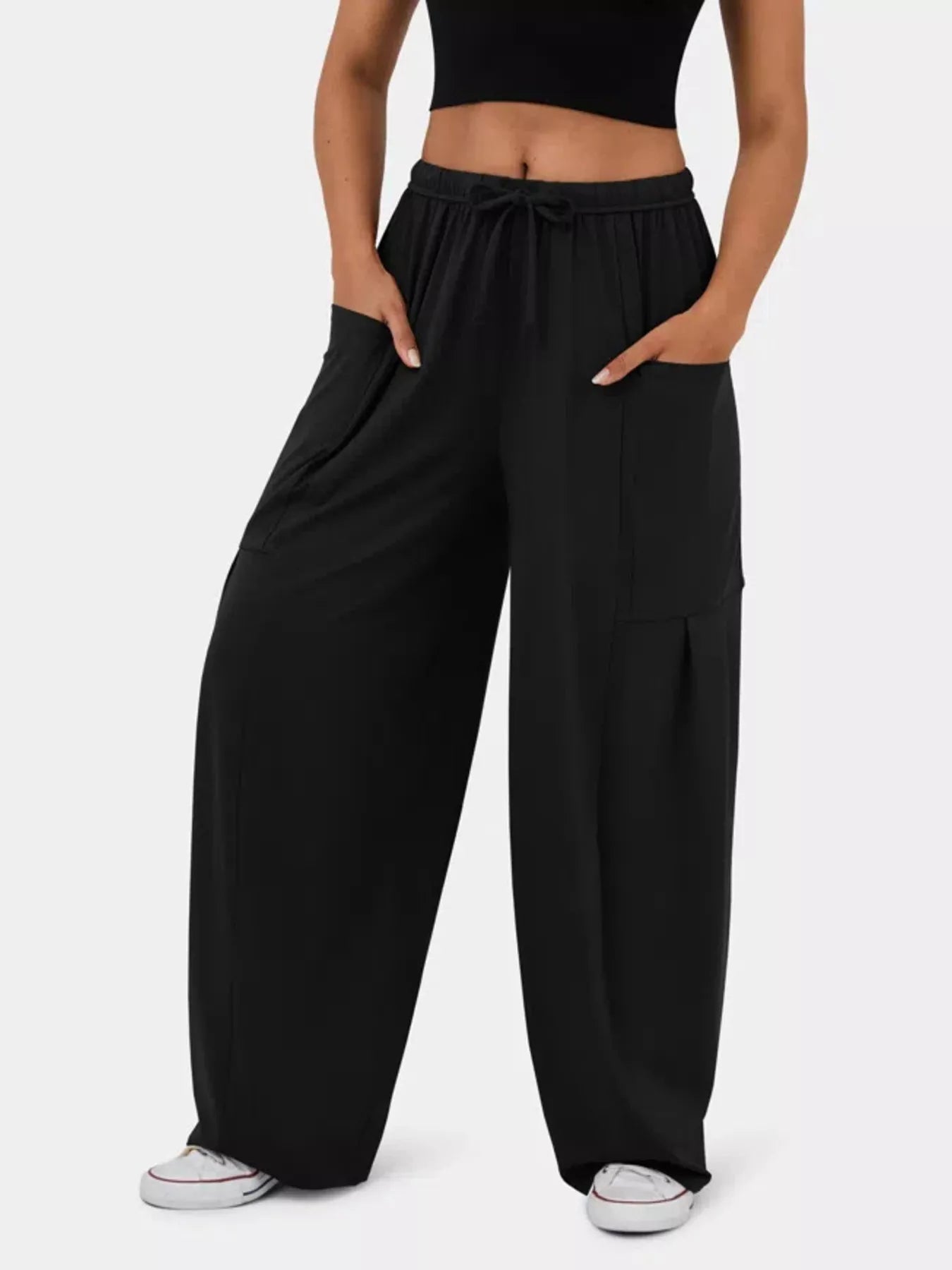 Drawstring Wide-Leg Pants