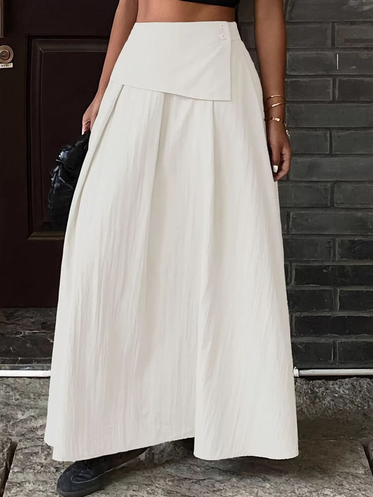 High-Waisted Maxi Skirt in White