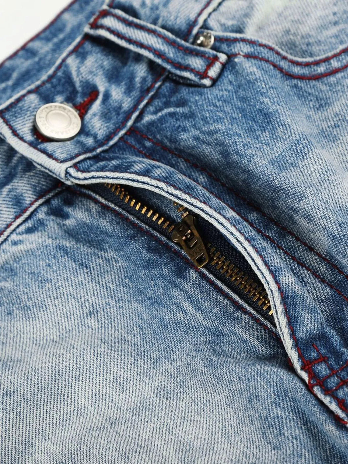 Distressed Wide-Leg Jeans in Blue by TrendMaster