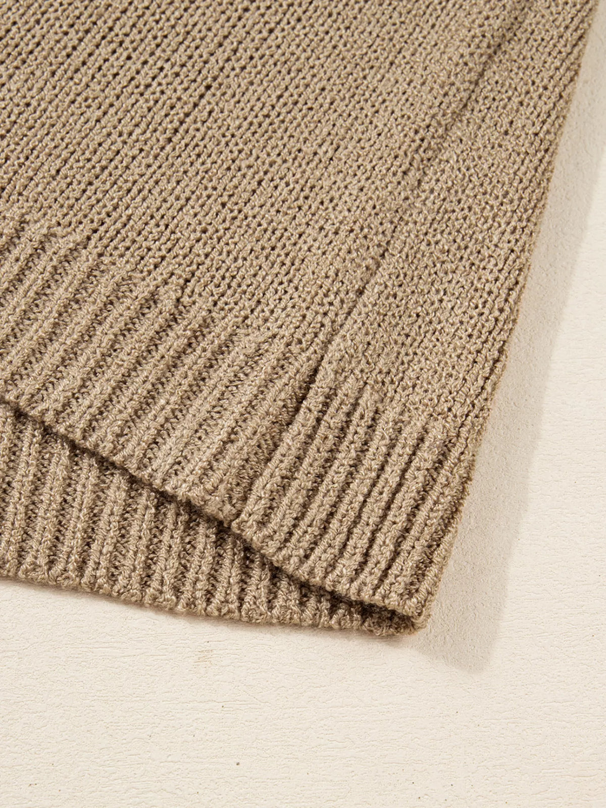 Oversized Drop-Shoulder Slouchy Sweater Dress in Camel