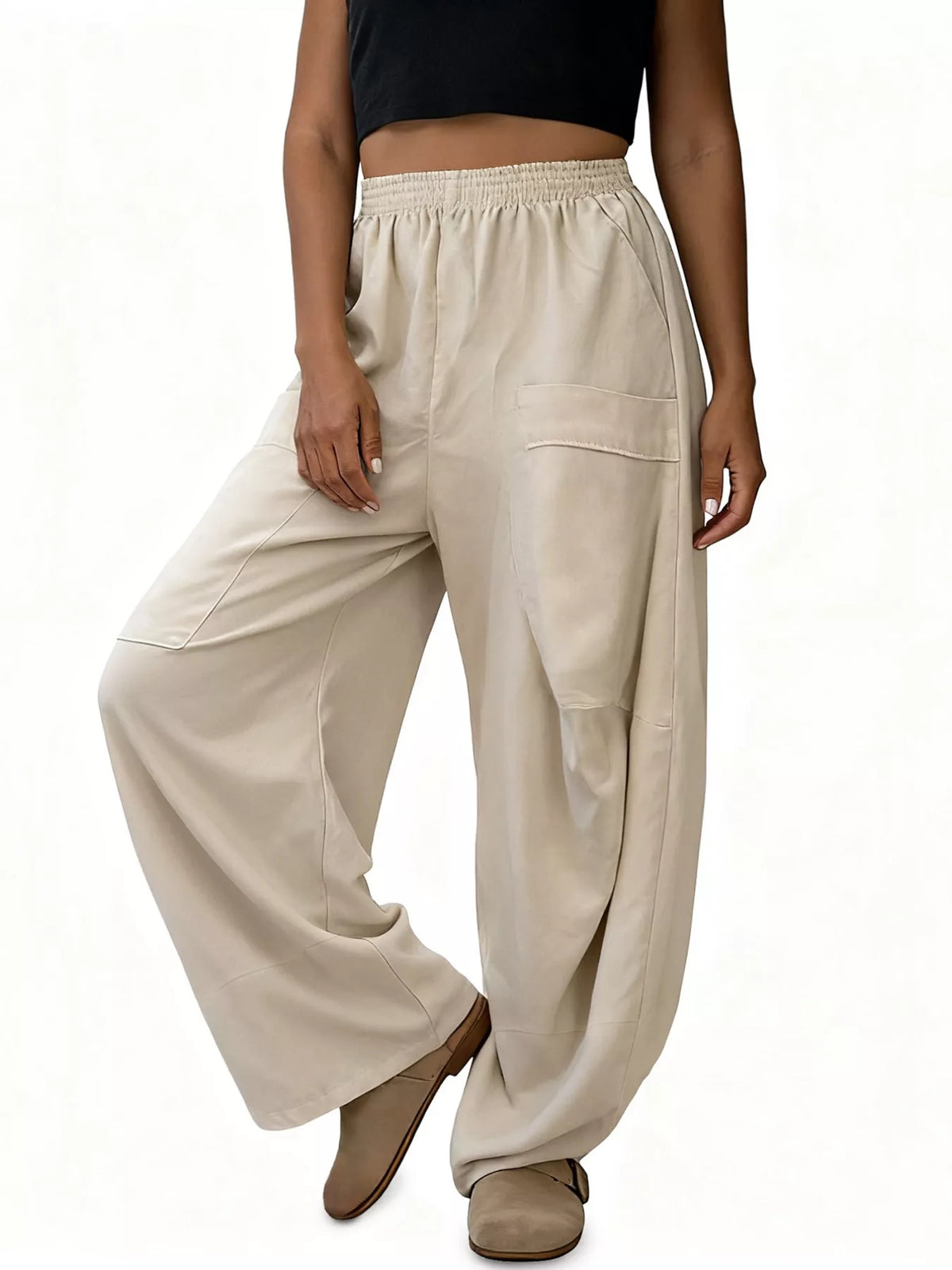 Relaxed Fit Pants in Cream
