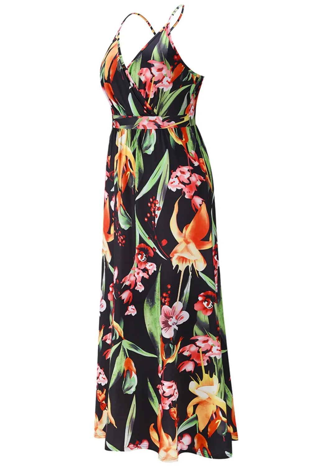 Crisscross Surplice Printed Cami Dress