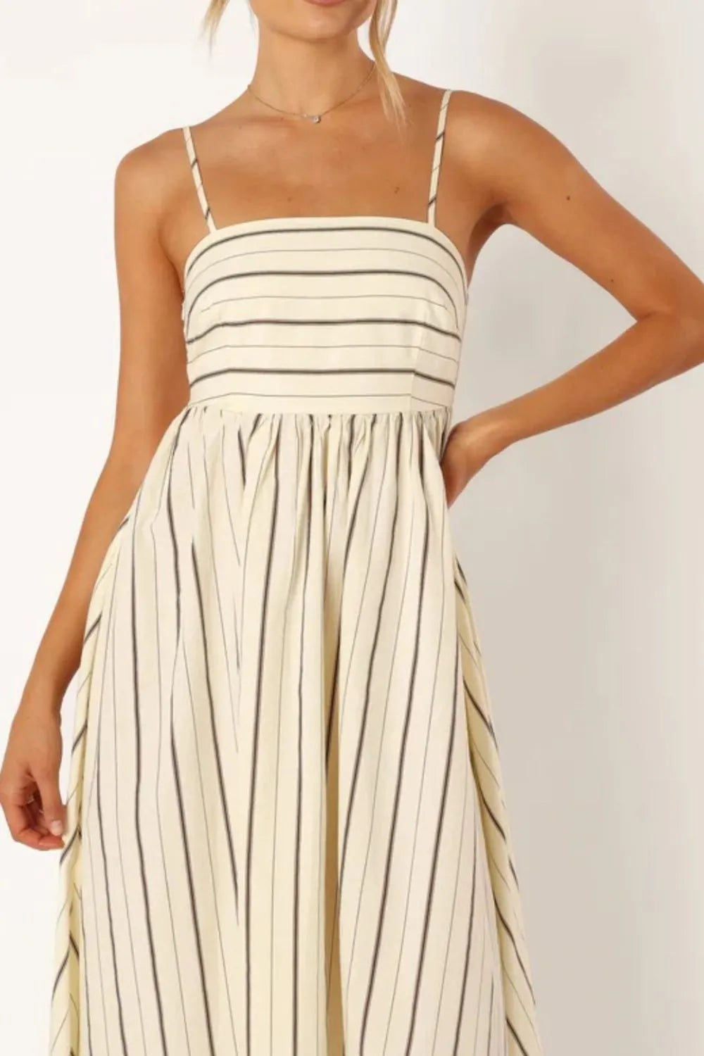 Striped Square-Neck Cami Dress