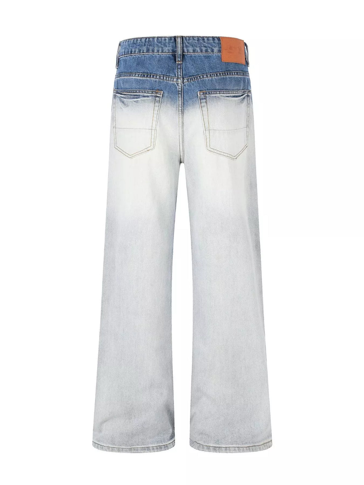 Washed Wide-Leg Jeans in Blue by TrendMaster