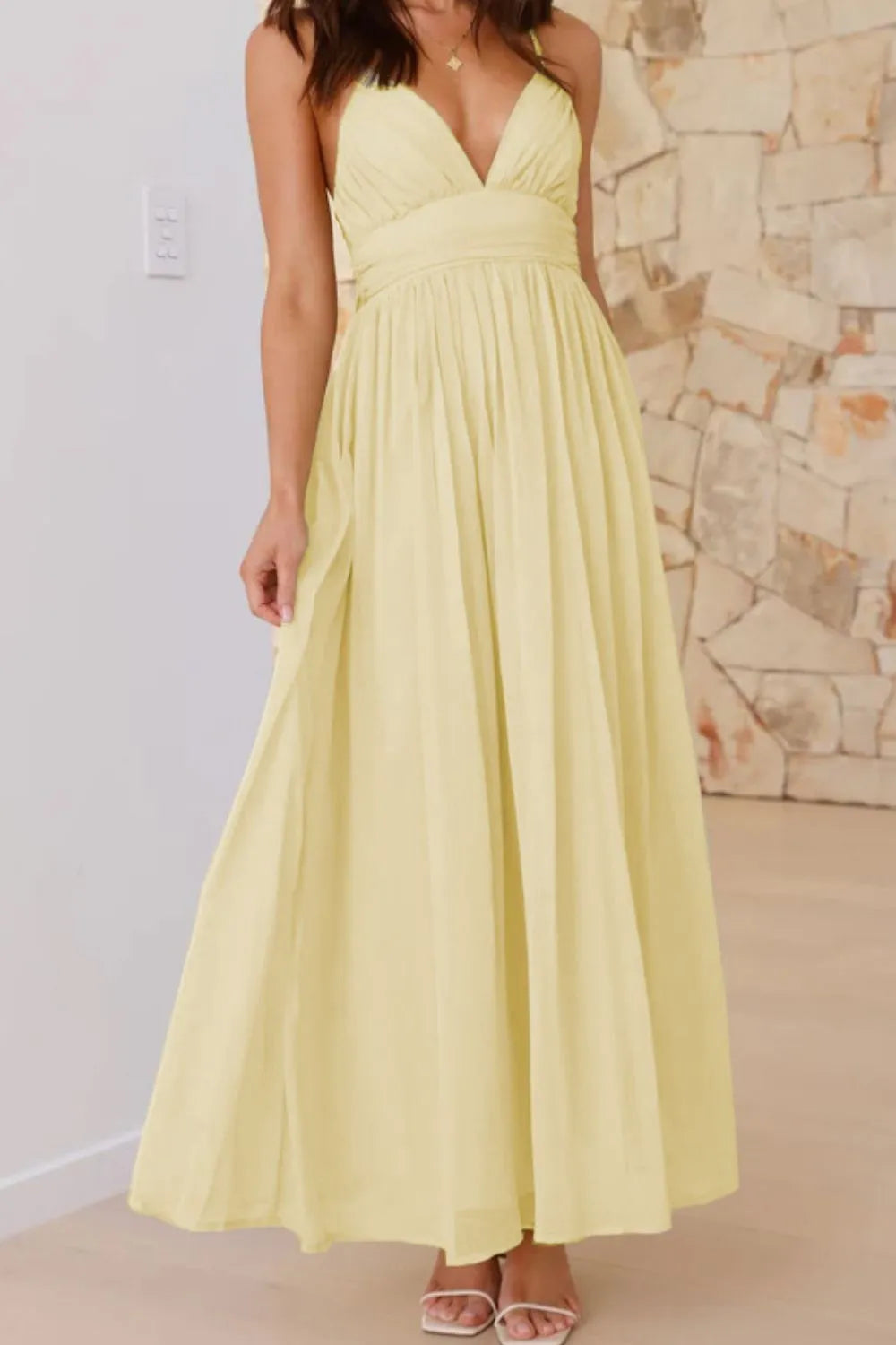 Ruched V-Neck Cami Dress