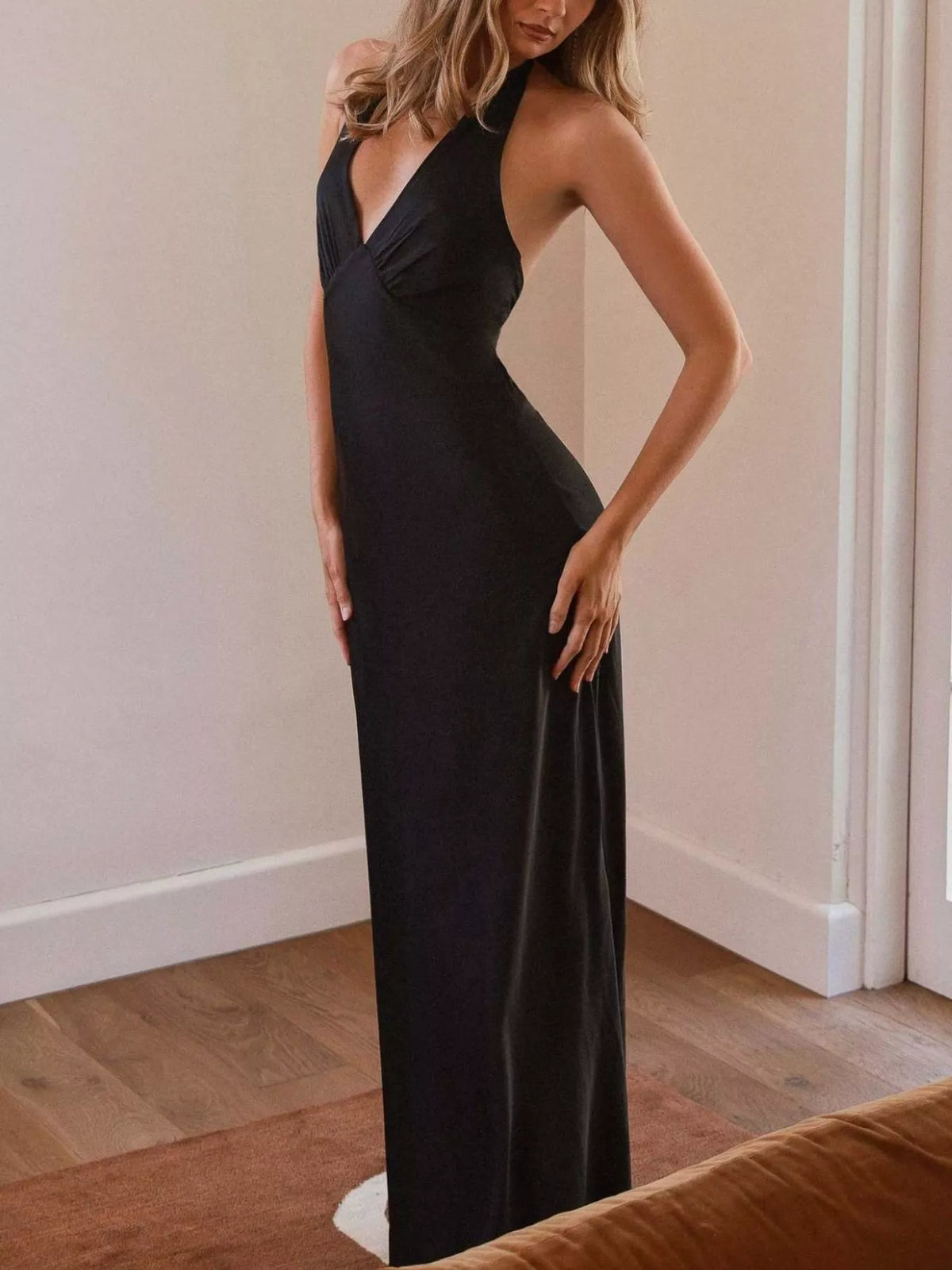 Halter Neck Backless Maxi Dress