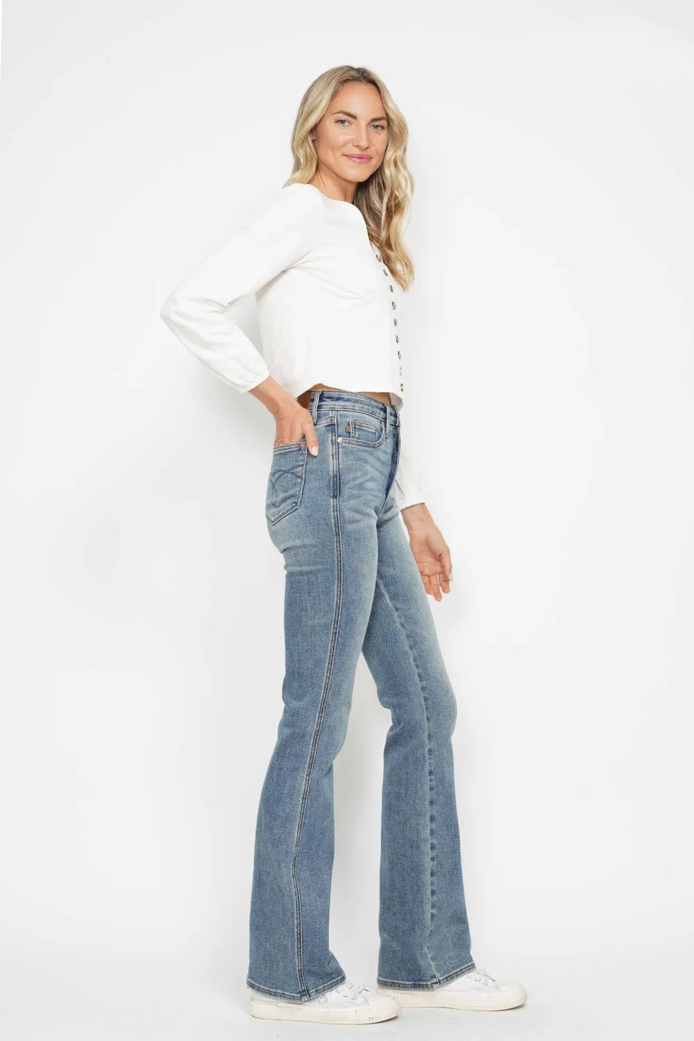 Judy Blue Tummy Control Embroidered Bootcut Jeans