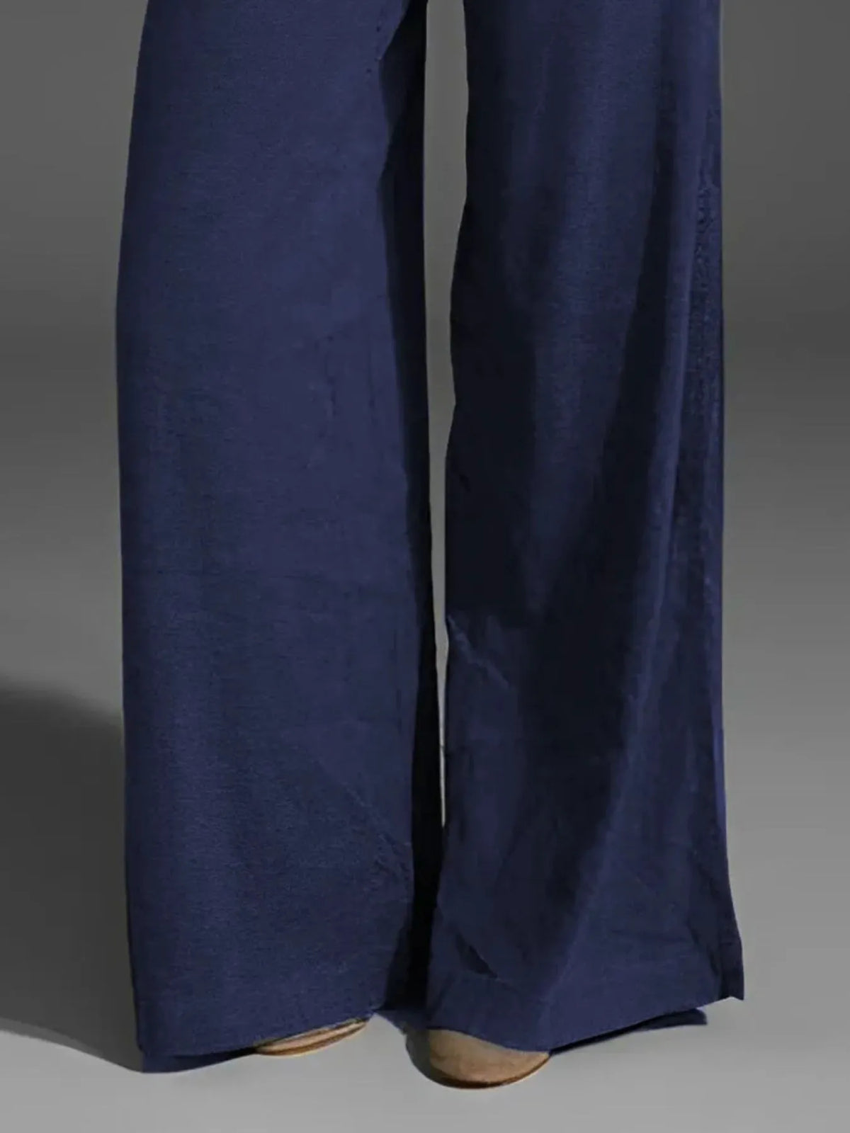 Plus-Size Wide Leg Pants with Pockets