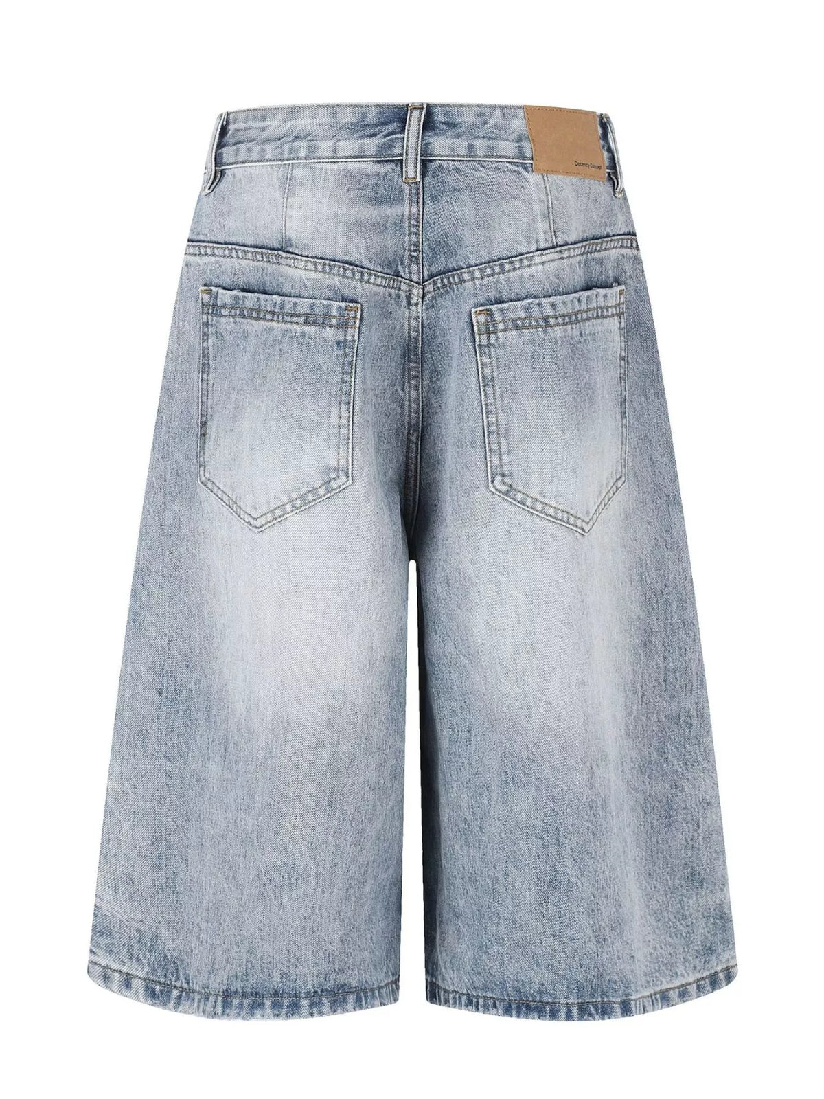 High-Waisted Button-Fly Wide-Leg Capris in Blue by TrendMaster