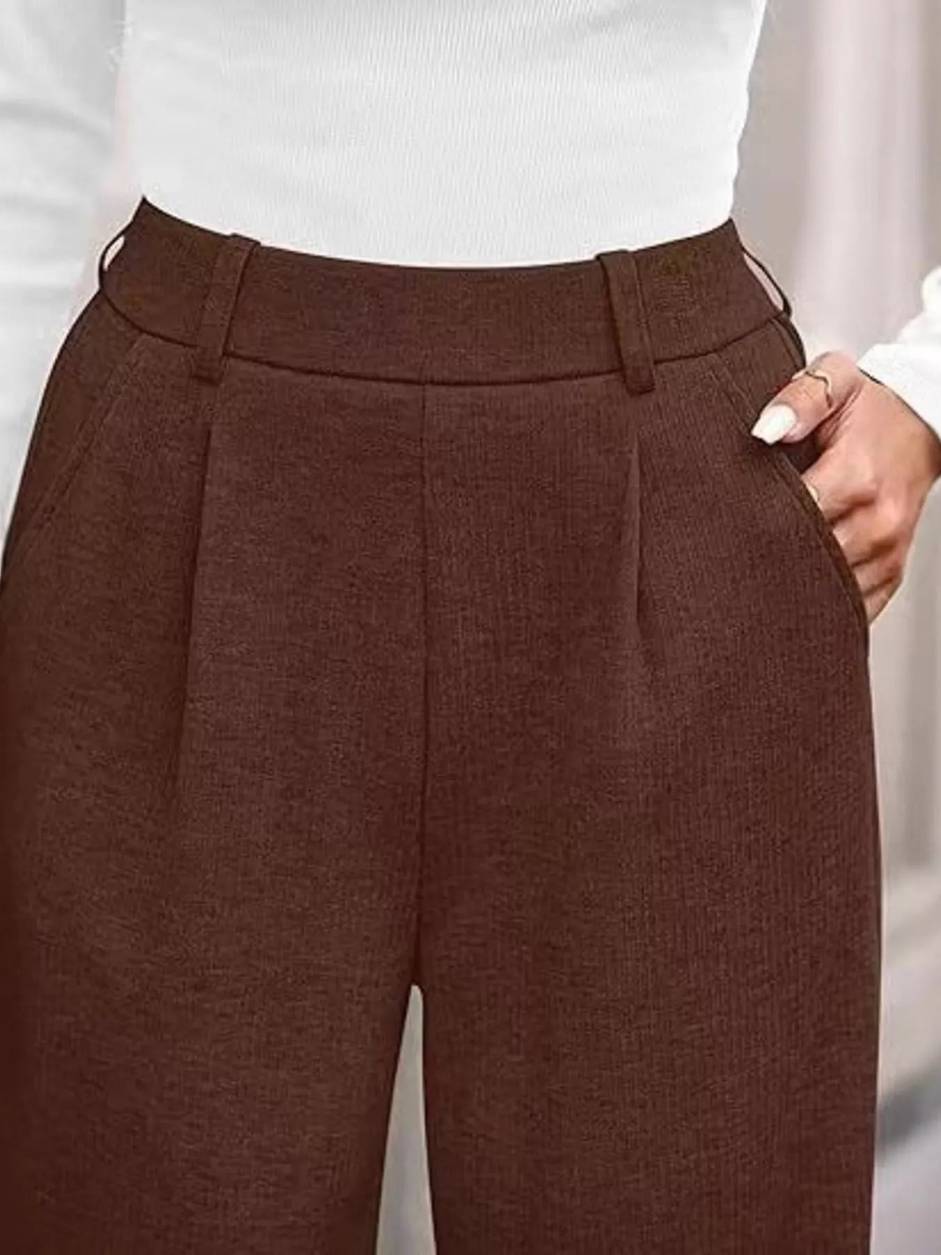 Slightly Stretchy Wide Leg Pants