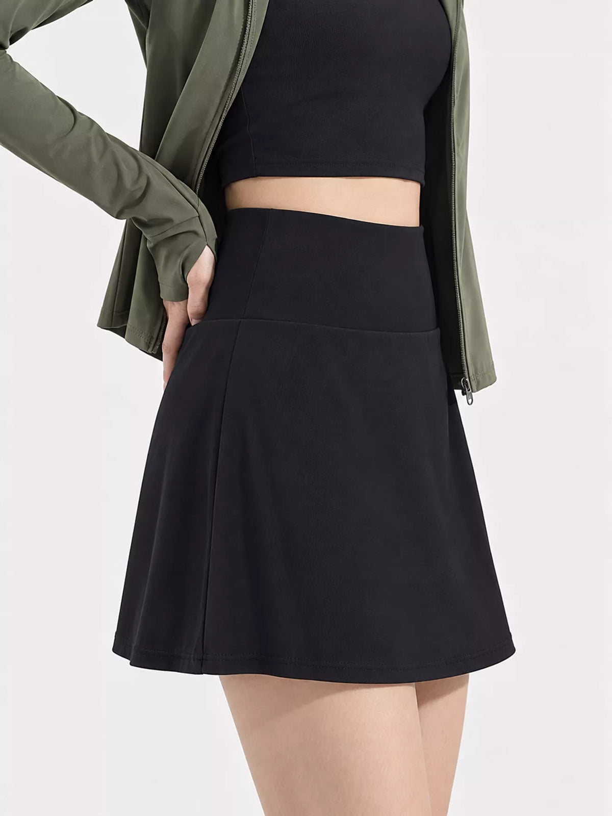 High-Waisted Pleated Active Skirt