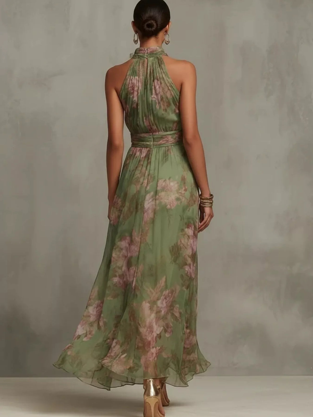 Floral Print Tiered Maxi Dress, Plus Size