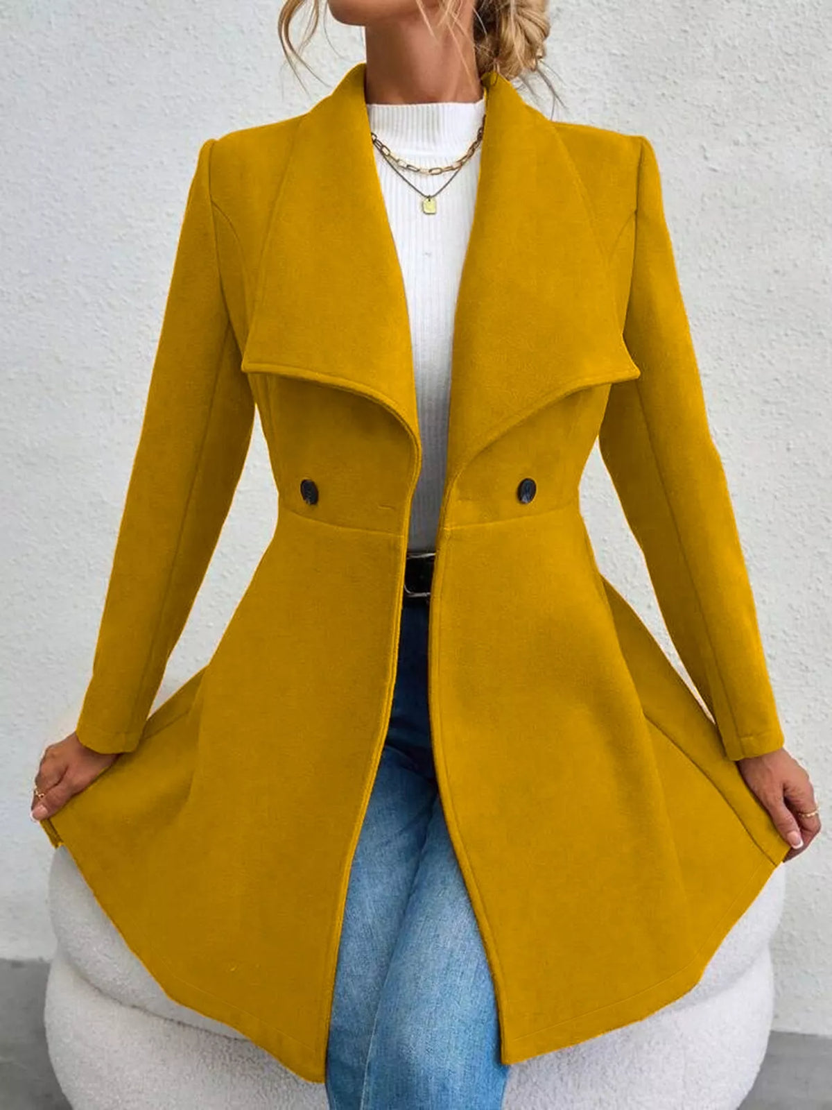 Double-Breasted Slim-Fit Coat