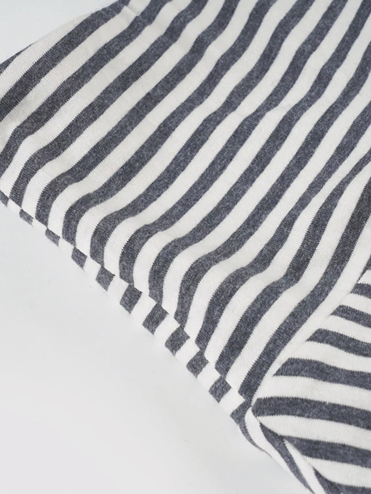 Striped Asymmetrical Hem Mini Skirt in Black