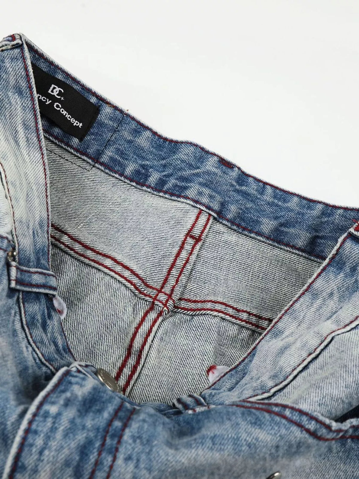 Distressed Wide-Leg Jeans in Blue by TrendMaster
