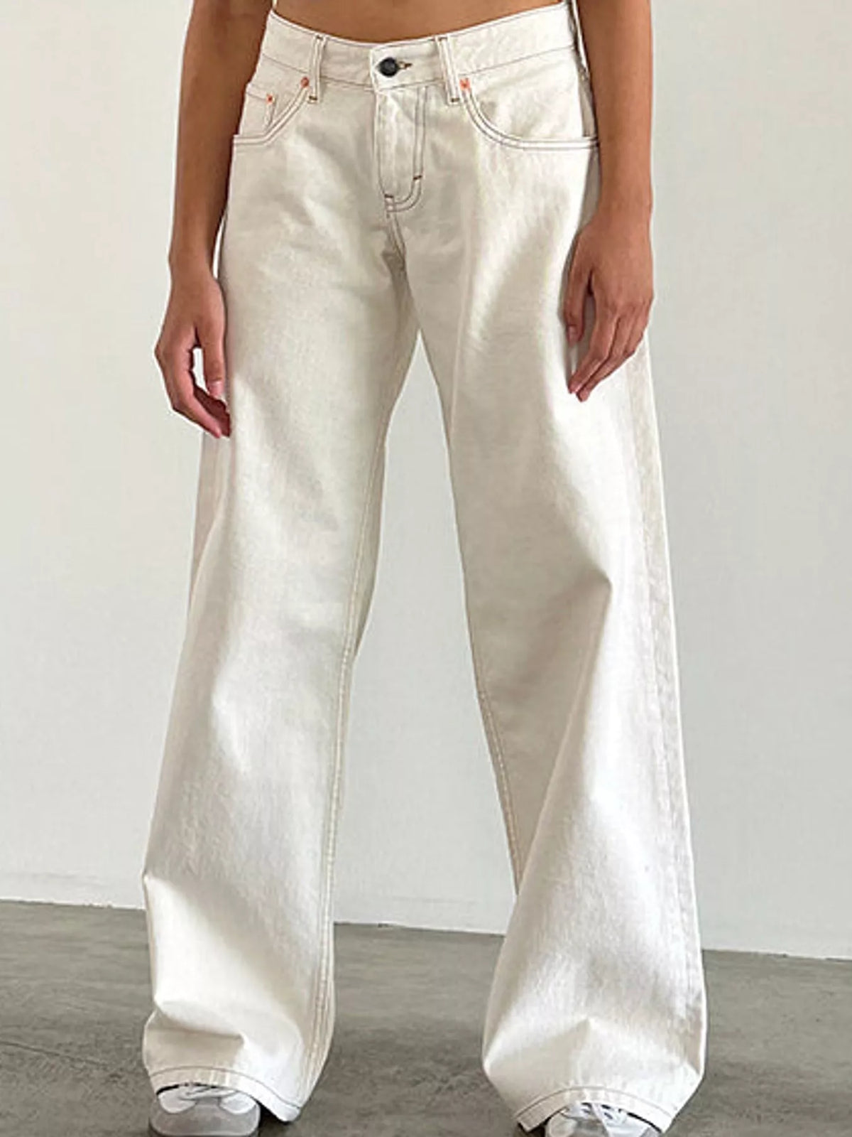 Wide-Leg Vintage Wash Jeans