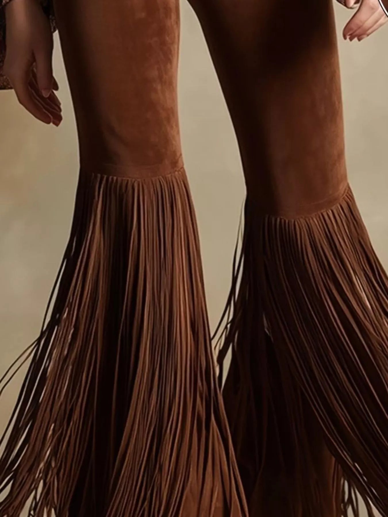 Fringe Hem Flare Pants