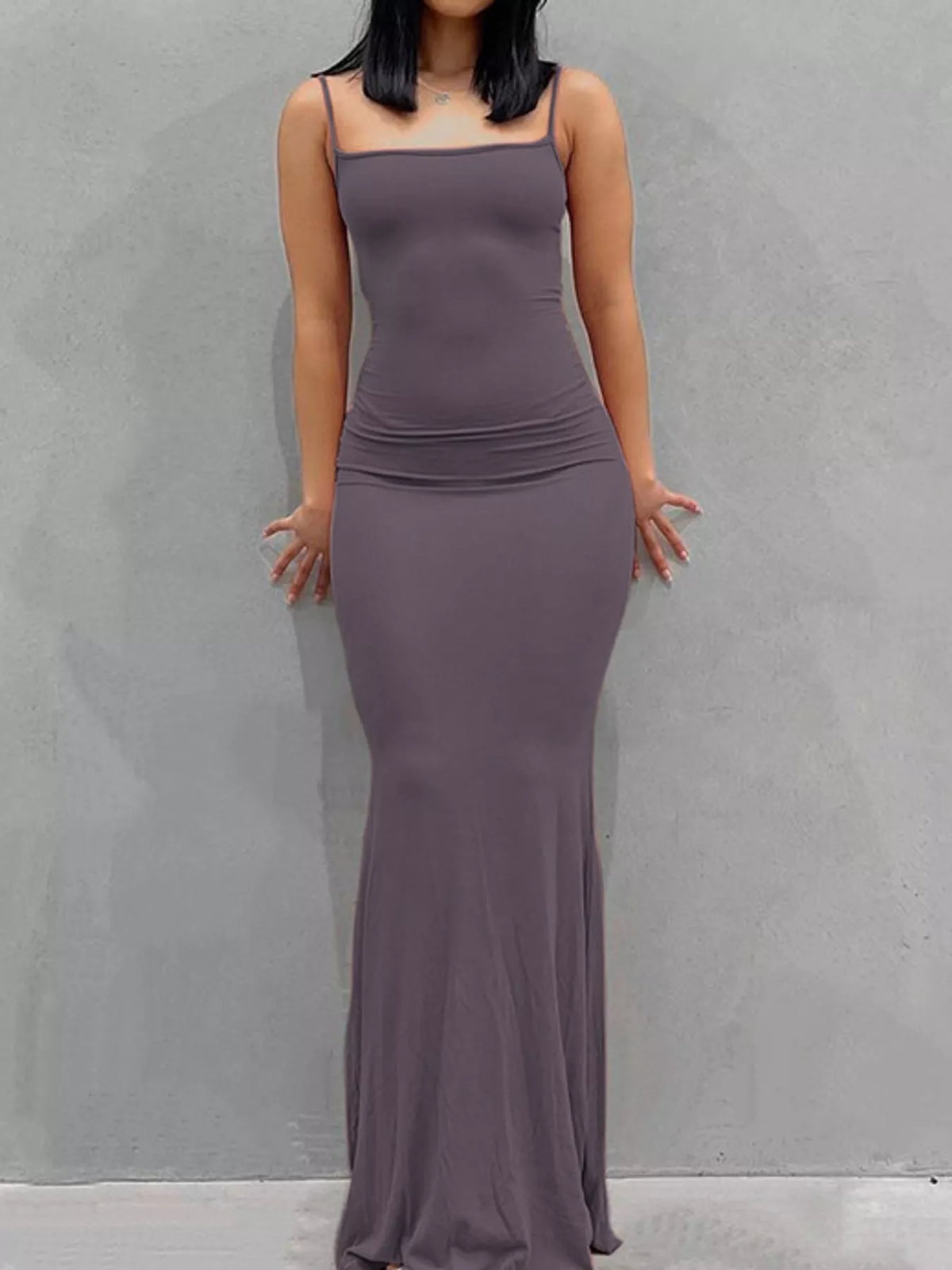 Backless Bodycon Spaghetti Strap Maxi Dress