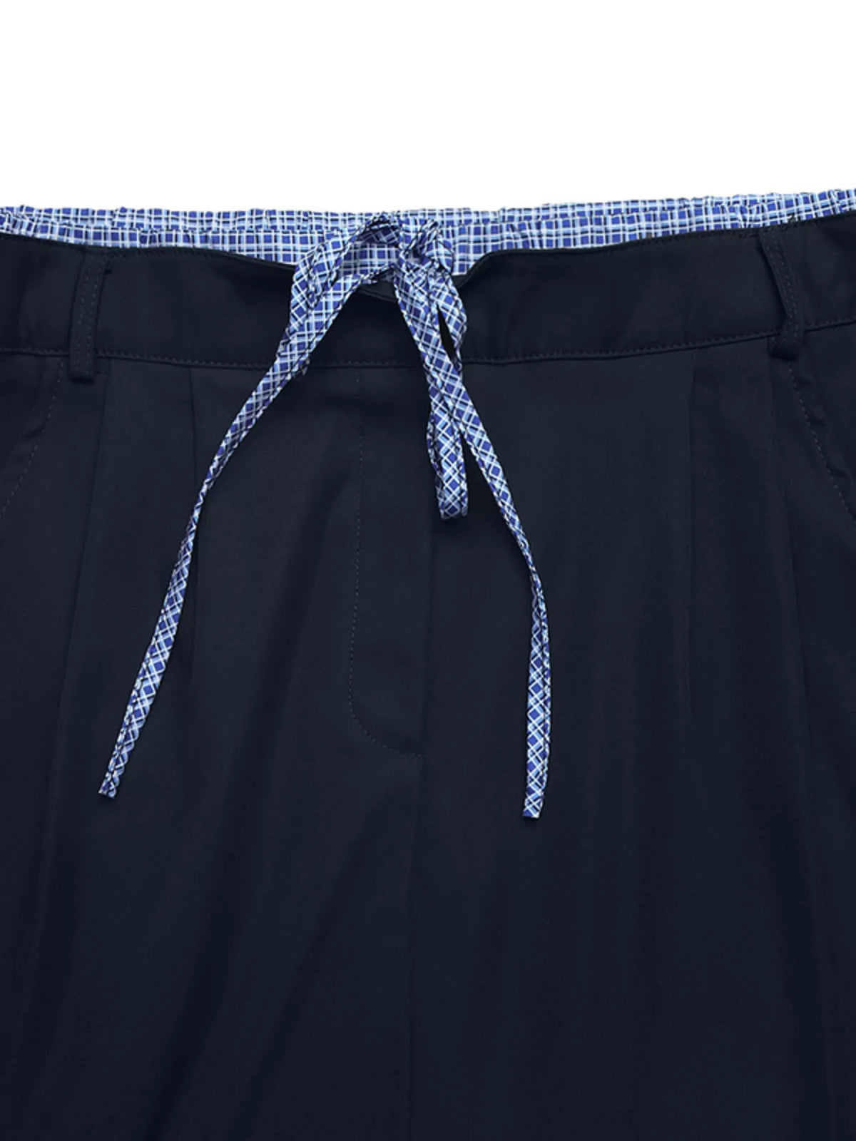 Drawstring Waist Mini Skirt in Navy
