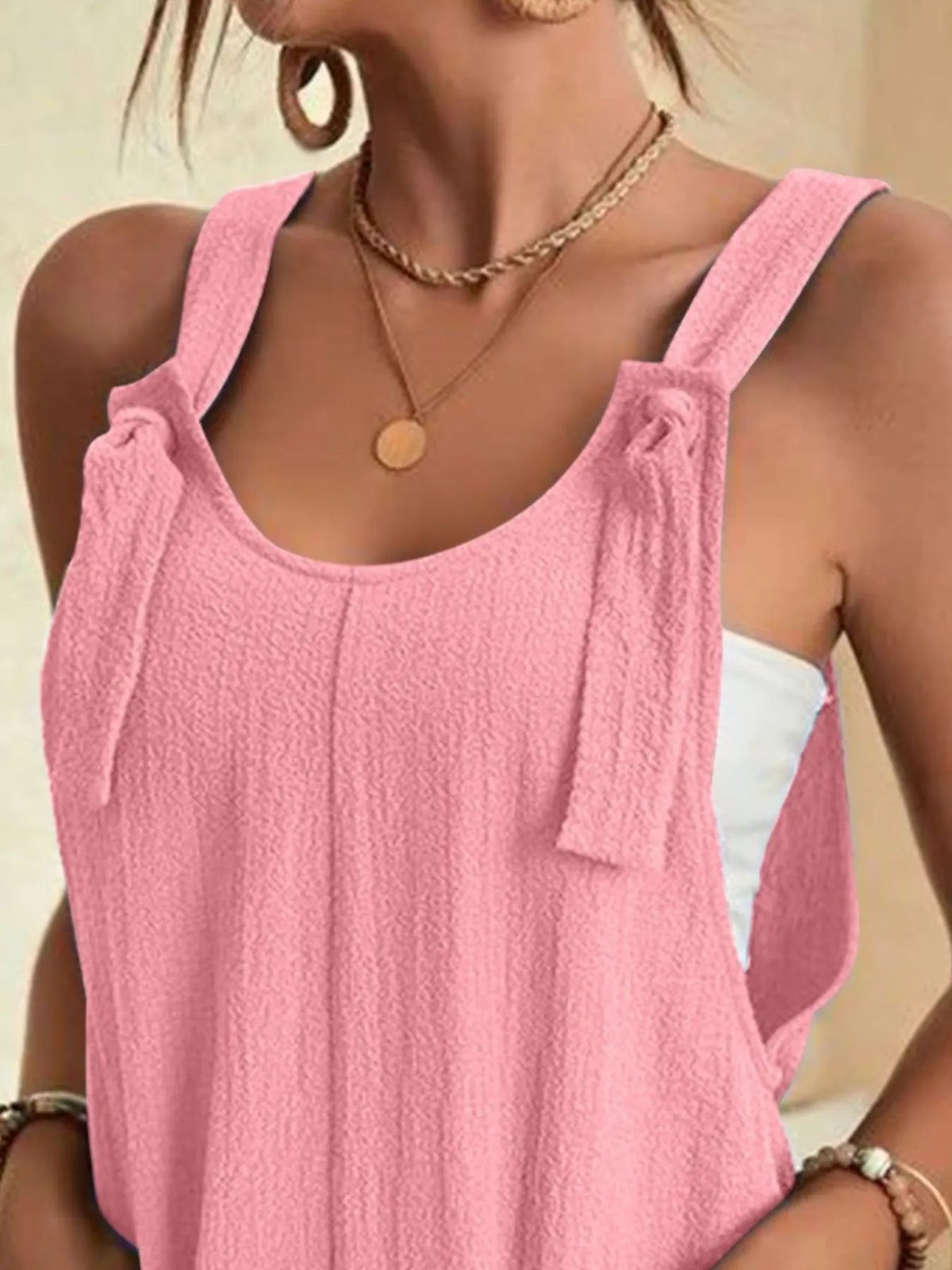 Knot-Strap Romper with Pockets