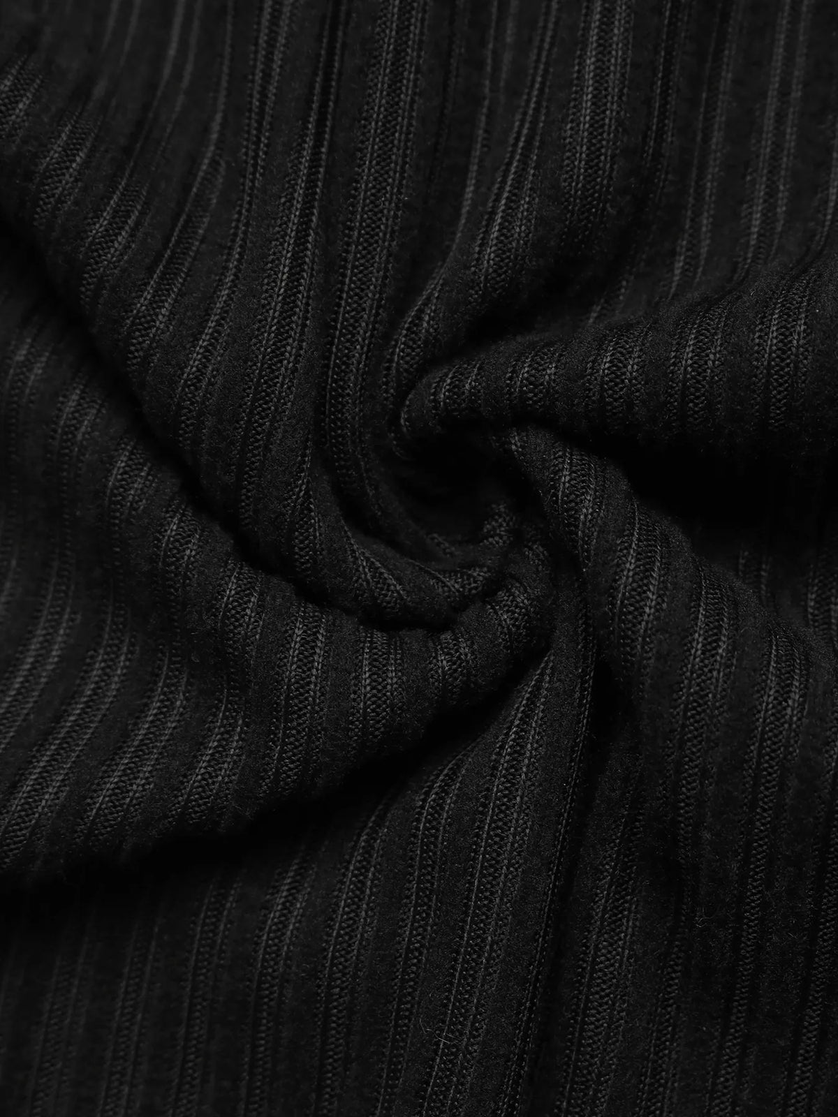 Contrast Trim Ribbed Sweater Dress in Black