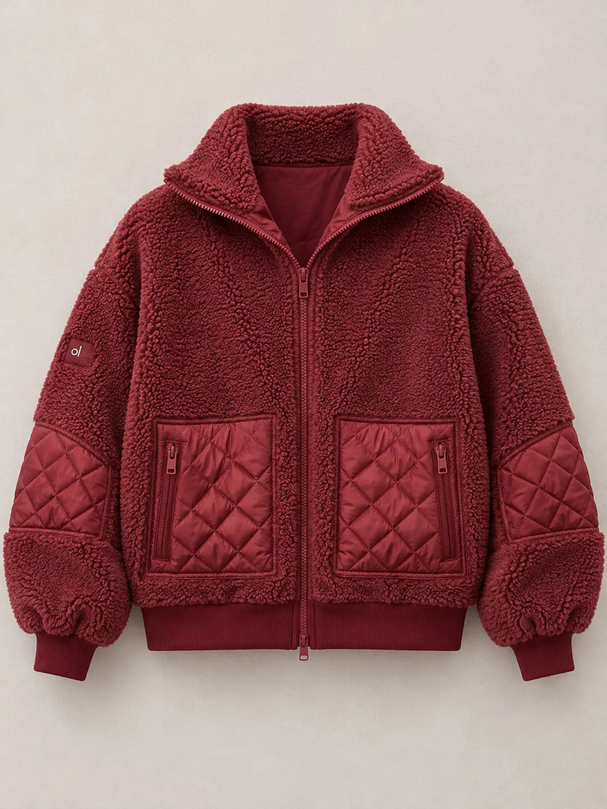 Sherpa Quilted Zip-Up Jacket