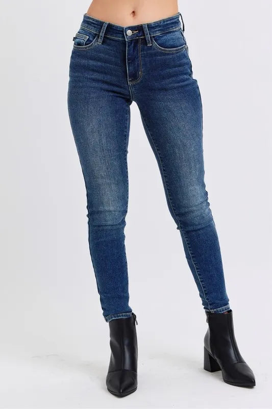 Judy Blue Thermal-Lined Skinny Jeans in Dark Wash