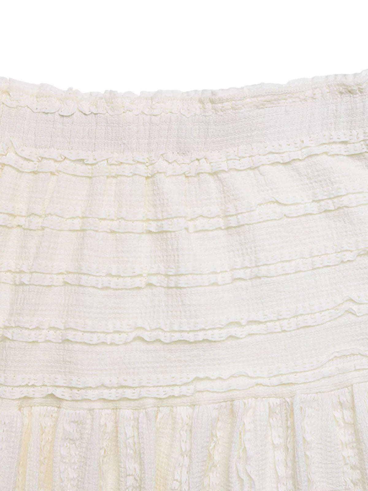 Textured A-Line Midi Skirt in Ivory