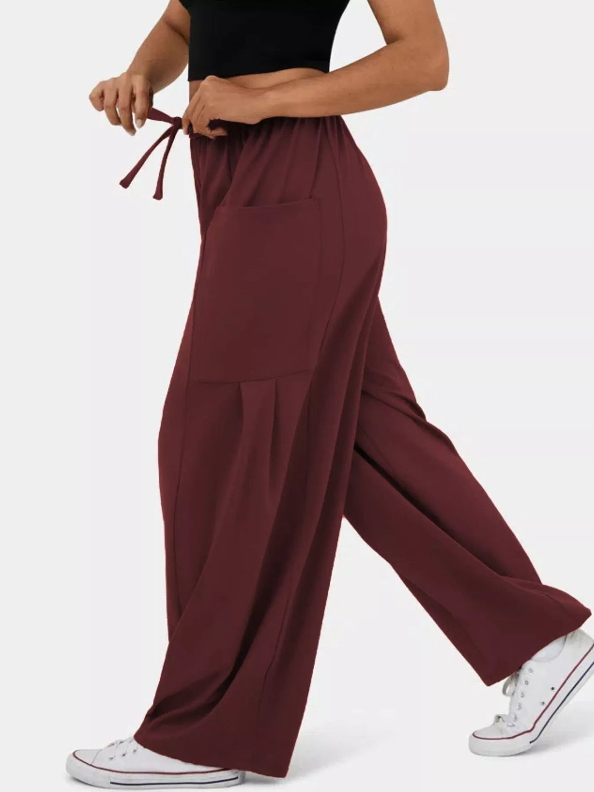 High-Waisted Adjustable Wide-Leg Pants