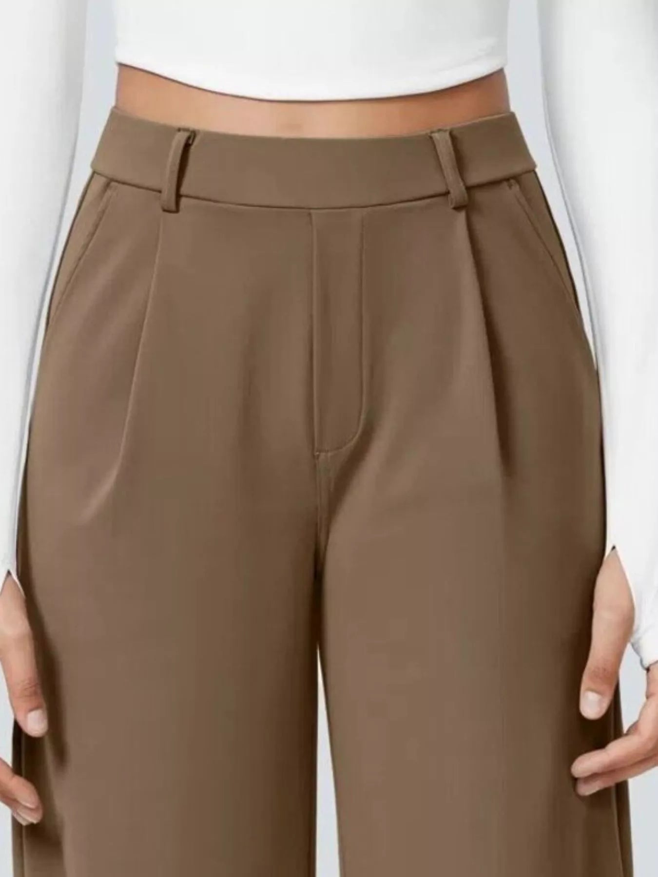 Pocketed Wide Leg Pants